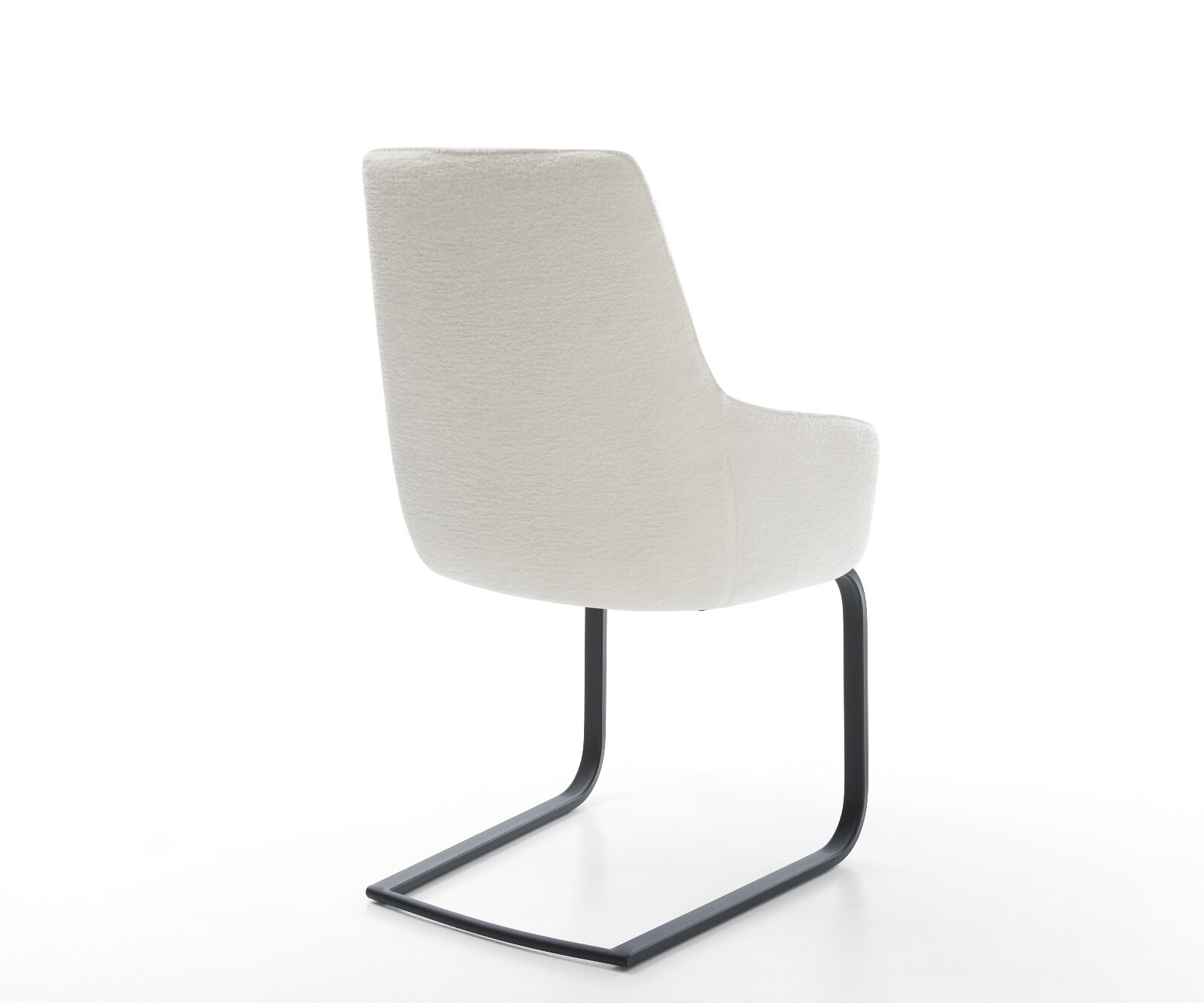 Cantilever Zelia-Flex avec accoudoirs bouclé doux beige pied cantilever plat noir ressorts ensachés 5