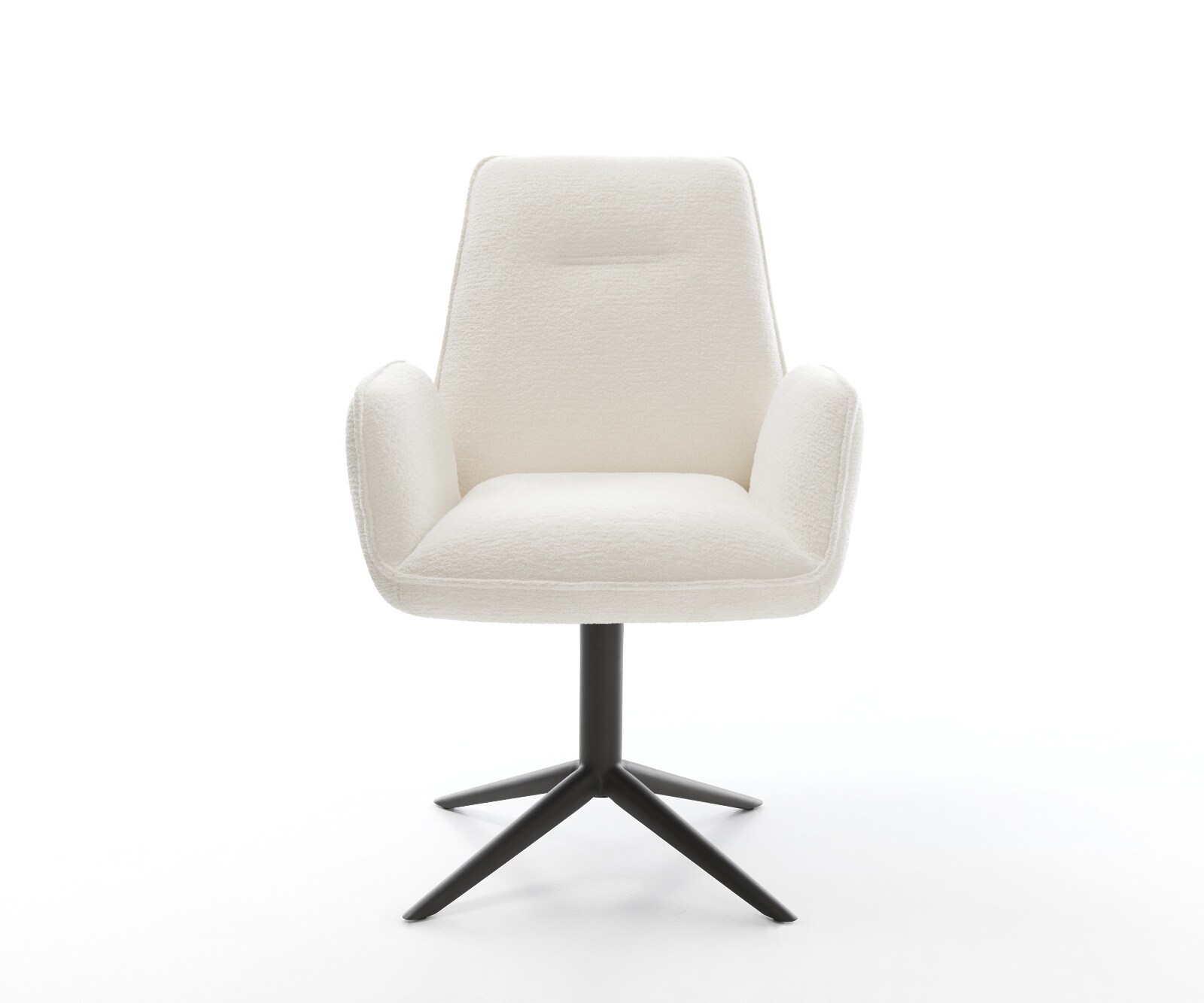 Chaise-pivotante Zoa-Flex bouclé doux beige pied de chaise 4 branches noir pivotement sur 360° fonction bascule resorts ensachés 1