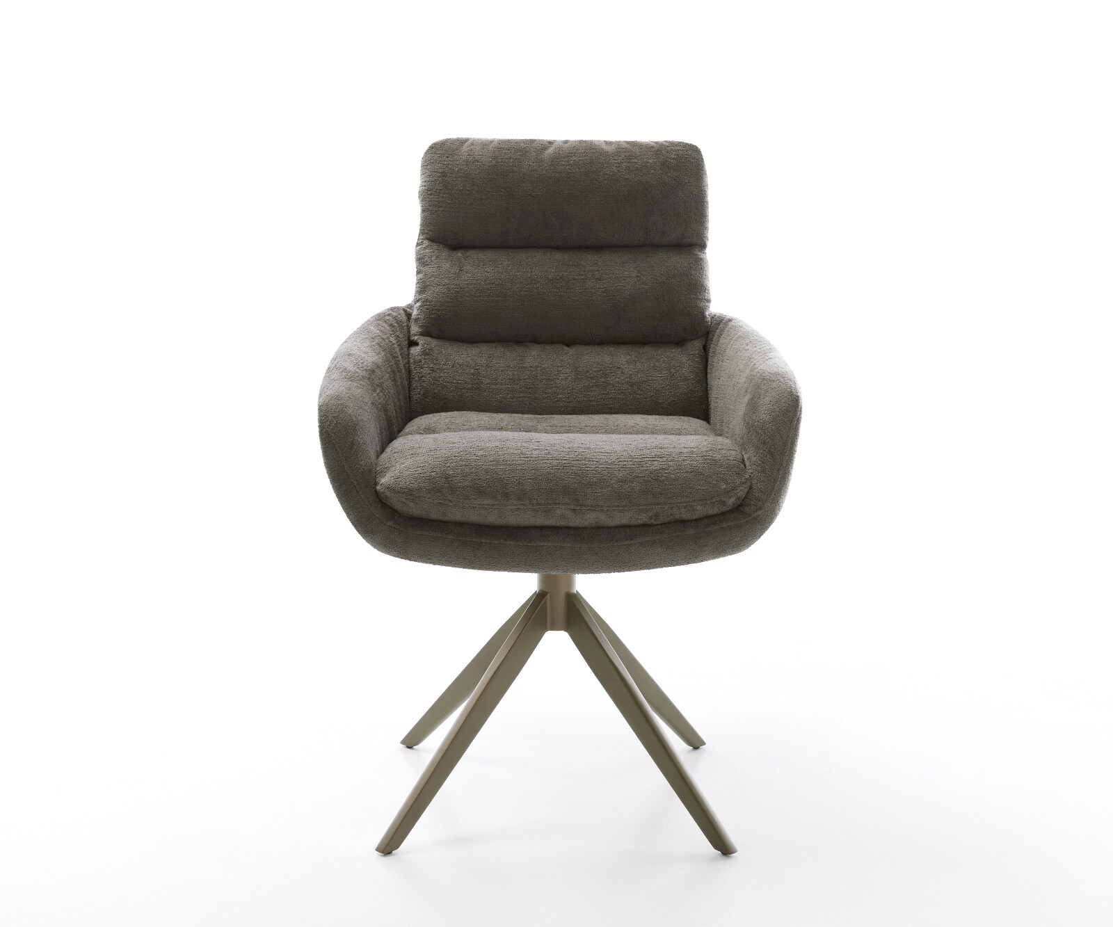 Drehstuhl Abelia-Flex mit Armlehnen Bouclé Soft Schlamm Kreuzgestell breit Effektfinish Titan 360° drehbar Wippfunktion 2