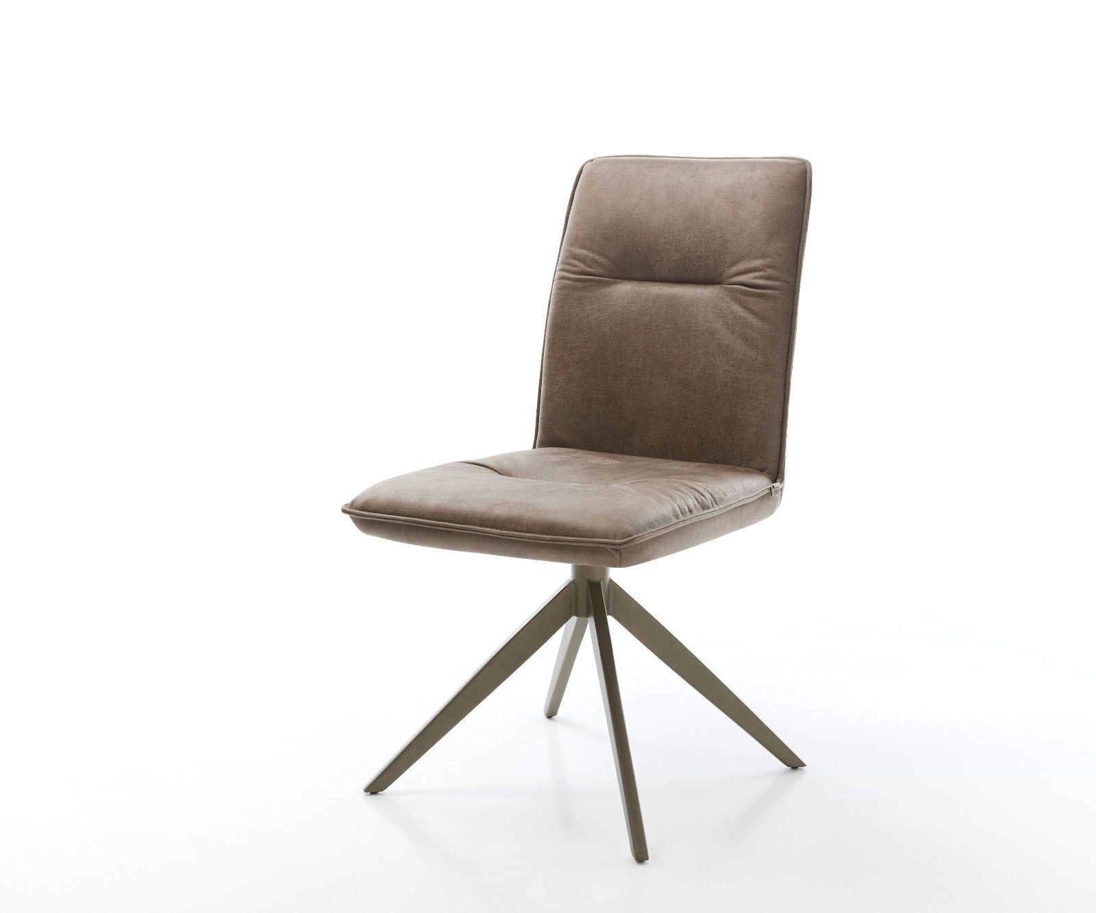 Drehstuhl Vinjo-Flex Mikrofaser Taupe Vintage Kreuzgestell breit Effektfinish Titan 360° drehbar Wippfunktion
