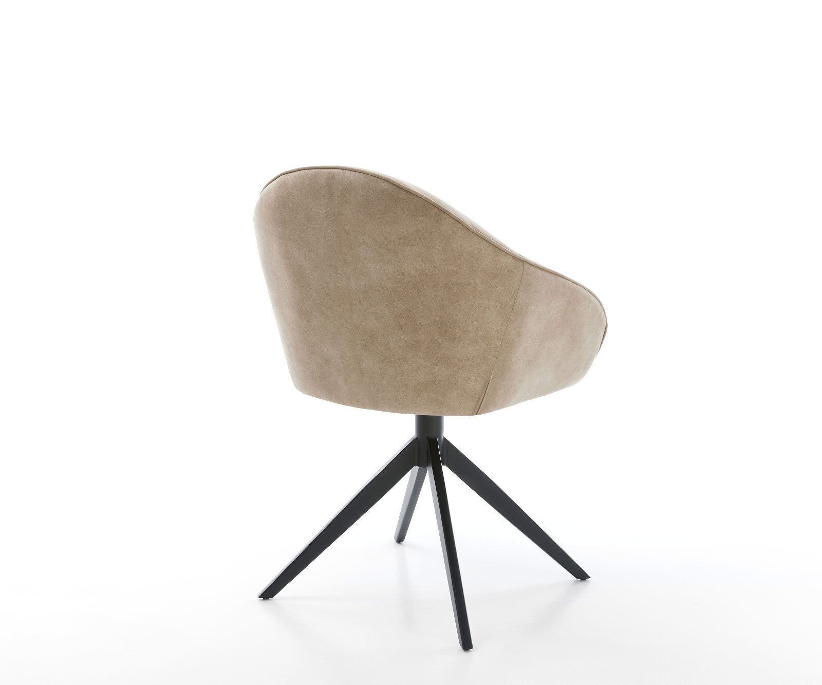 Drehstuhl Gaio-Flex Mikrofaser Beige Vintage Kreuzgestell breit Schwarz 360° drehbar Wippfunktion 4