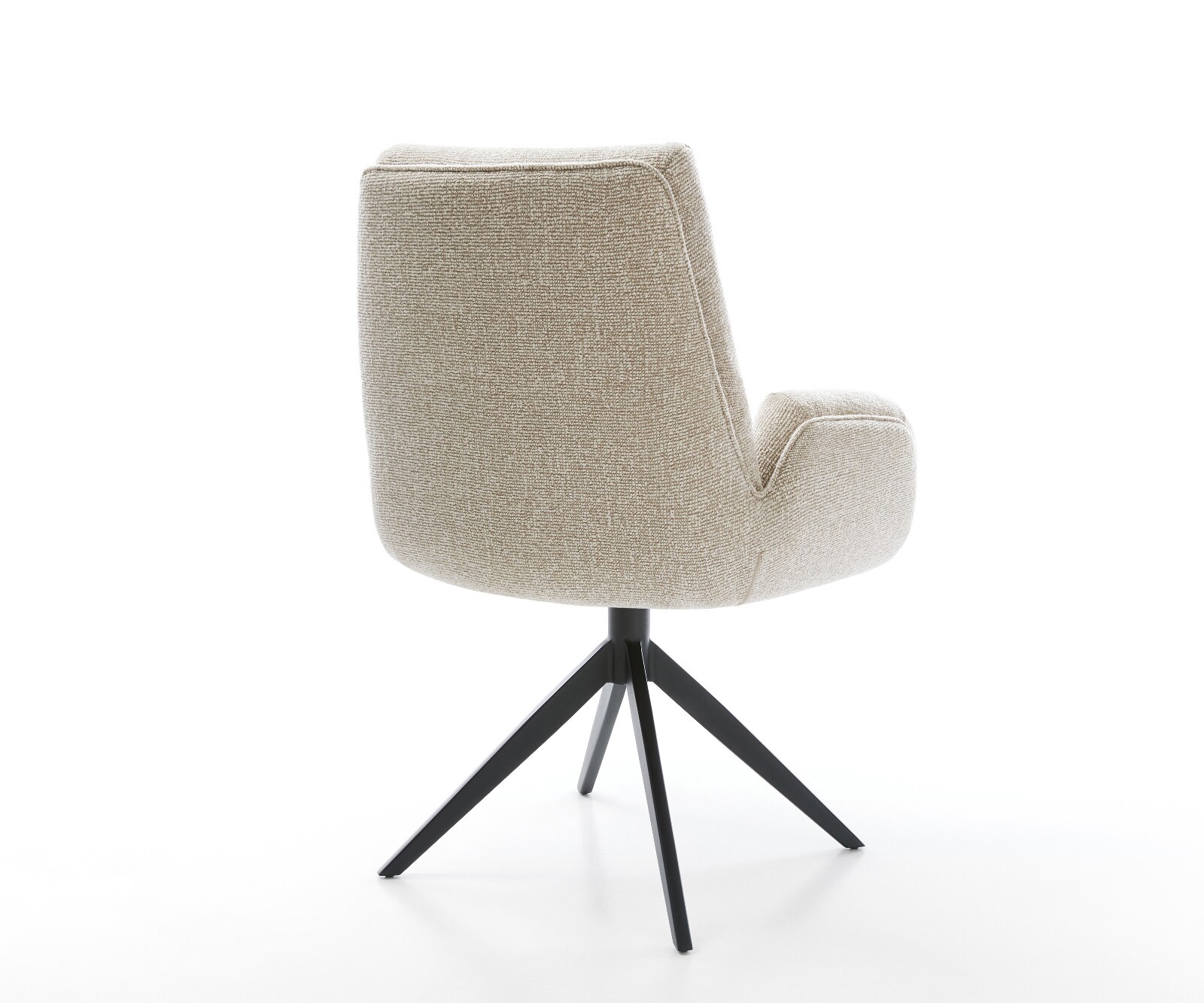 Drehstuhl Clea-Flex Webstoff Soft Beige Kreuzgestell breit Schwarz 360° drehbar Wippfunktion 5