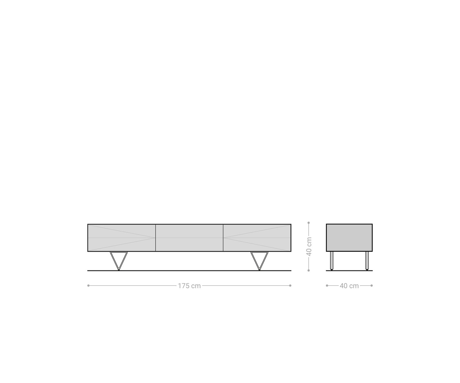 Designer-Lowboard Wyatt 175 cm Akazie Natur 2 Türen 1 Klappe 5