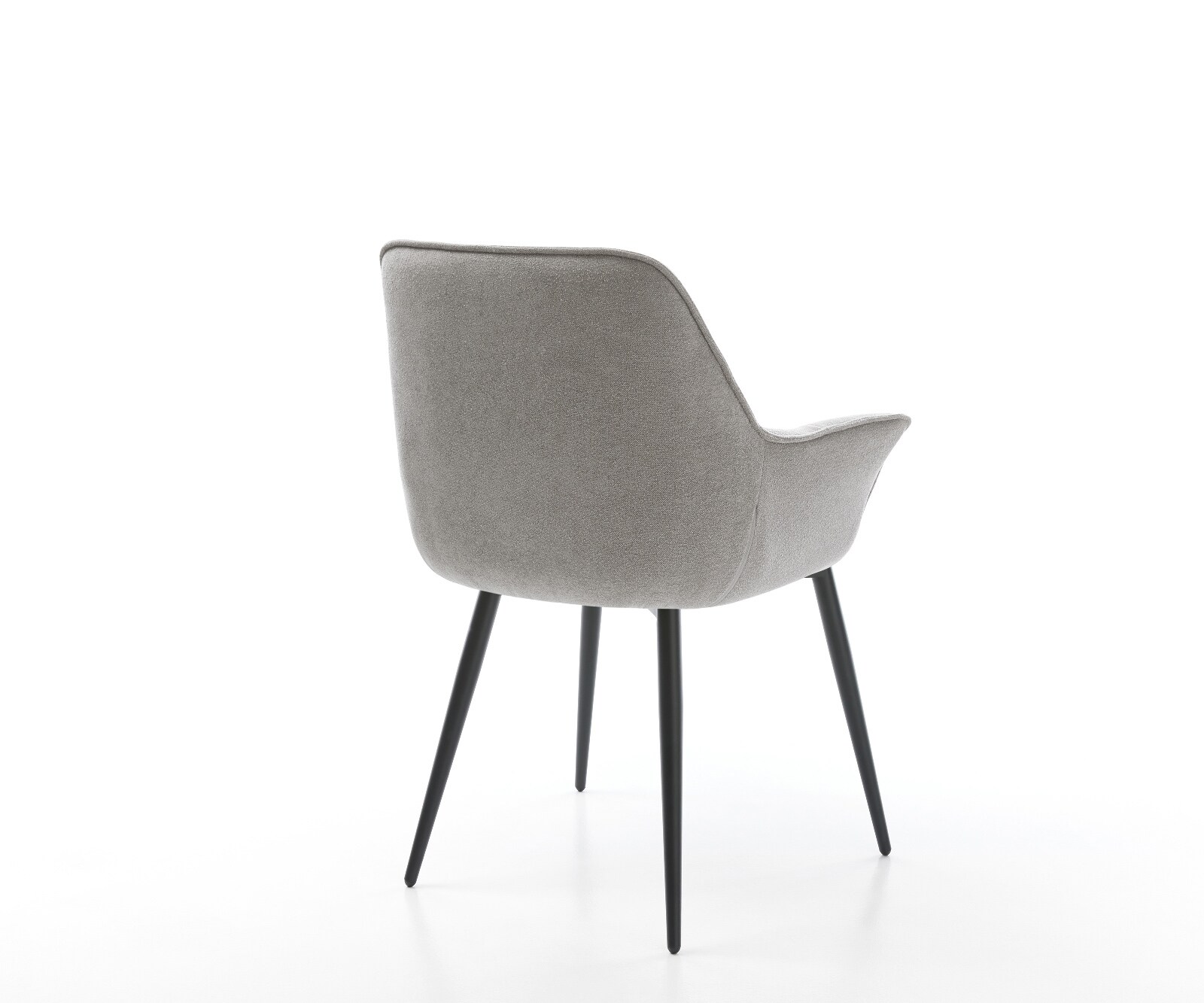 Chaise-de-salle-à-manger Kaira-Flex tissu structuré doux gris 4 pieds coniques noir 5