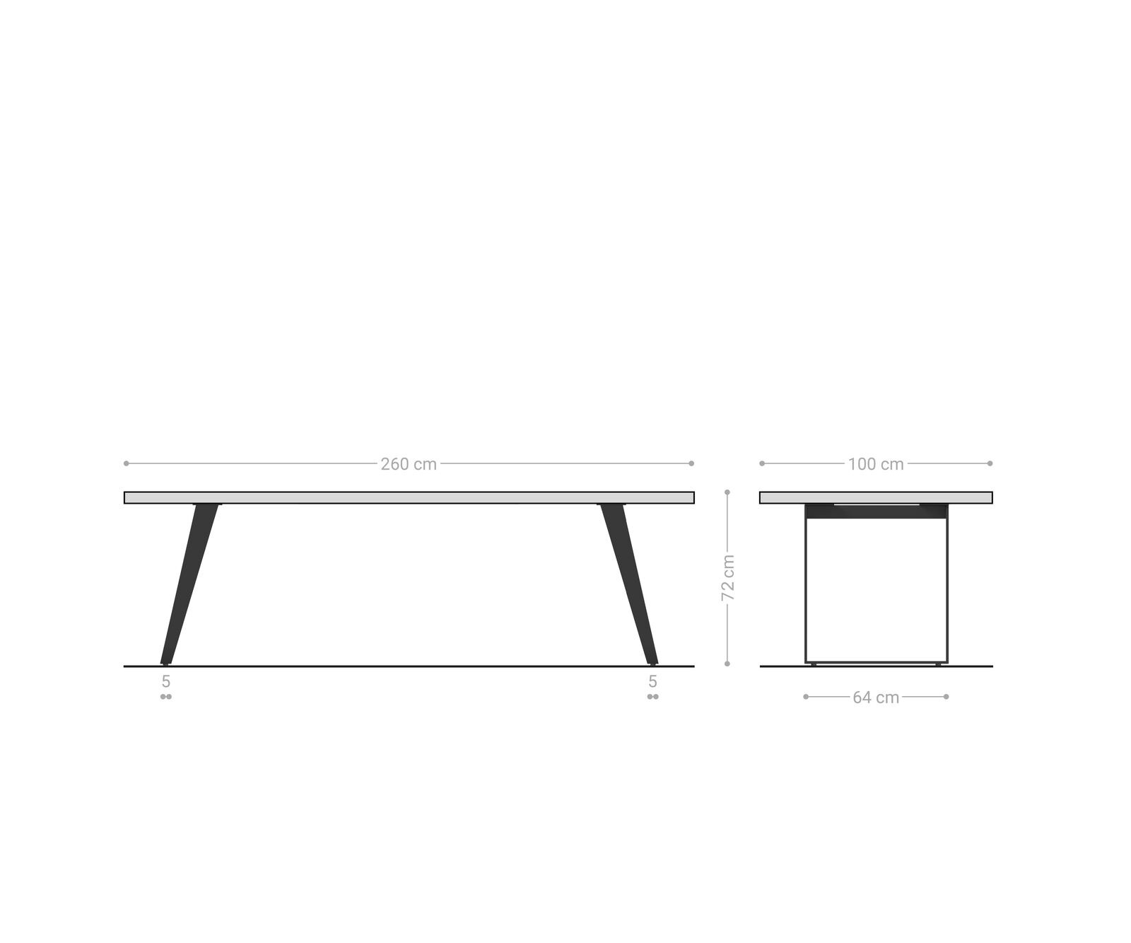 Table à manger Edge 260x100x2,5-3 chêne nature acier inoxydable inclinée Live-Edge 9