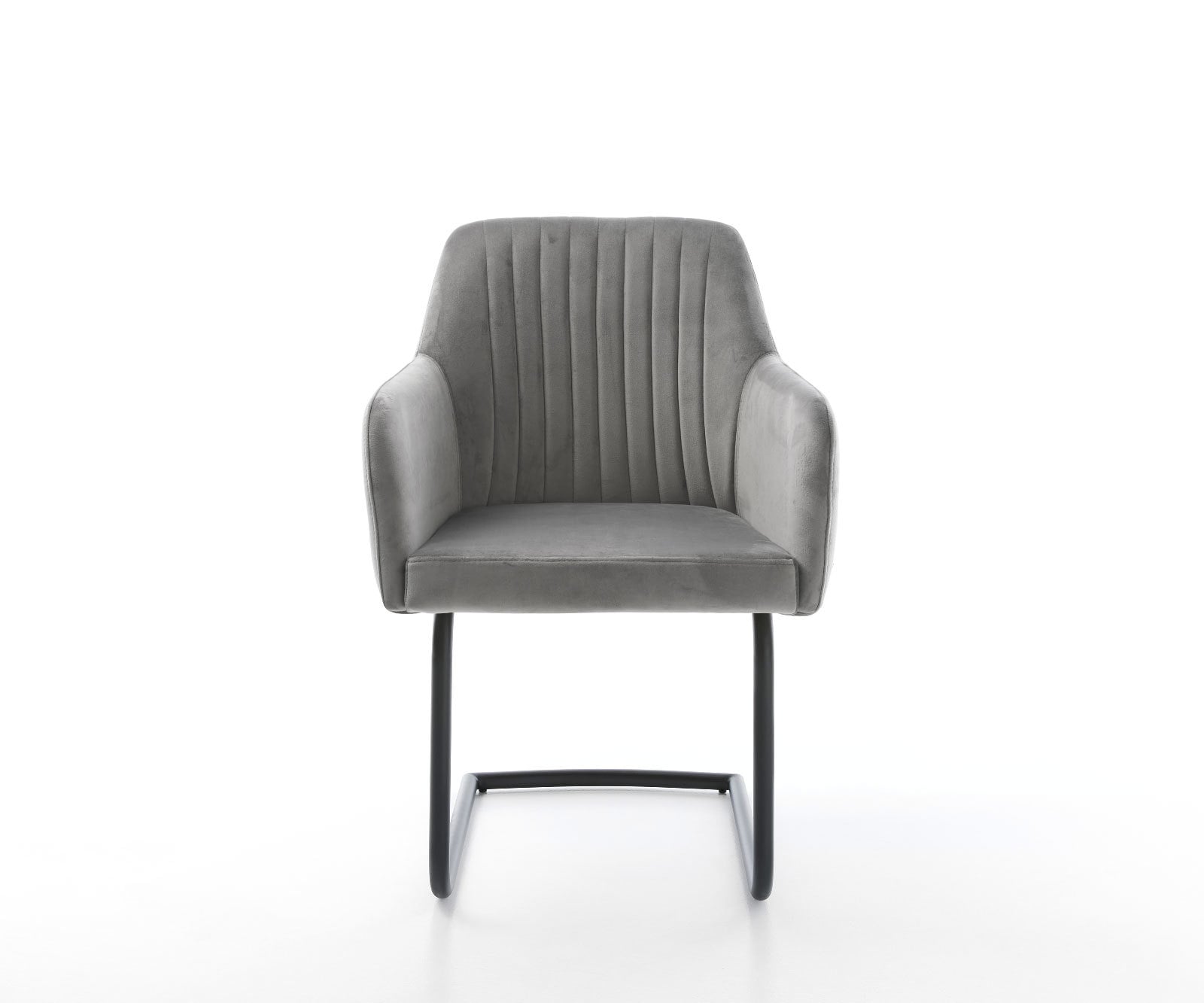 Freischwinger Greg-Flex Samt Grau Freischwinger rund Schwarz Taschenfederkern 2