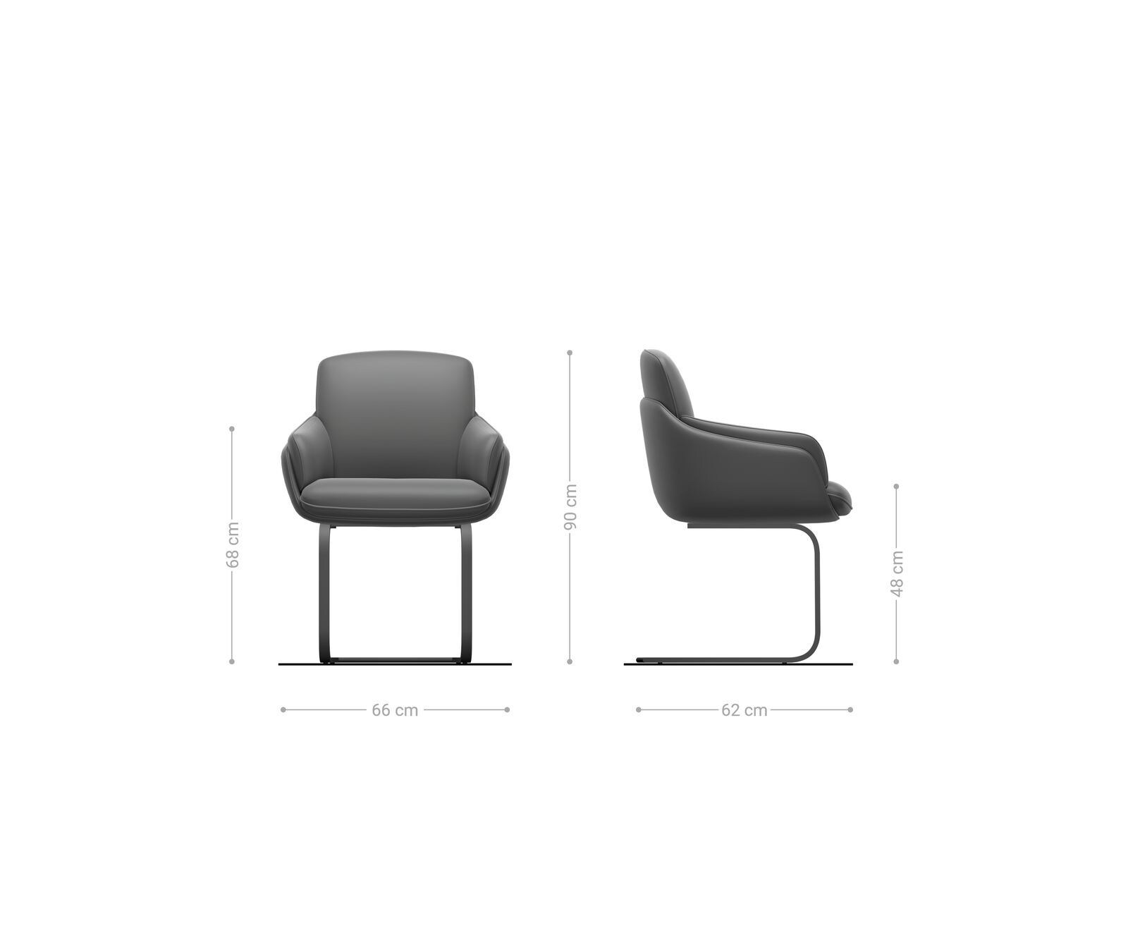 Freischwinger Luan-Flex mit Armlehnen Chenille Rost Freischwinger flach Effektfinish Titan 6 Freischwinger Luan-Flex mit Armlehnen Chenille Rost Freischwinger flach Effektfinish Titan 6