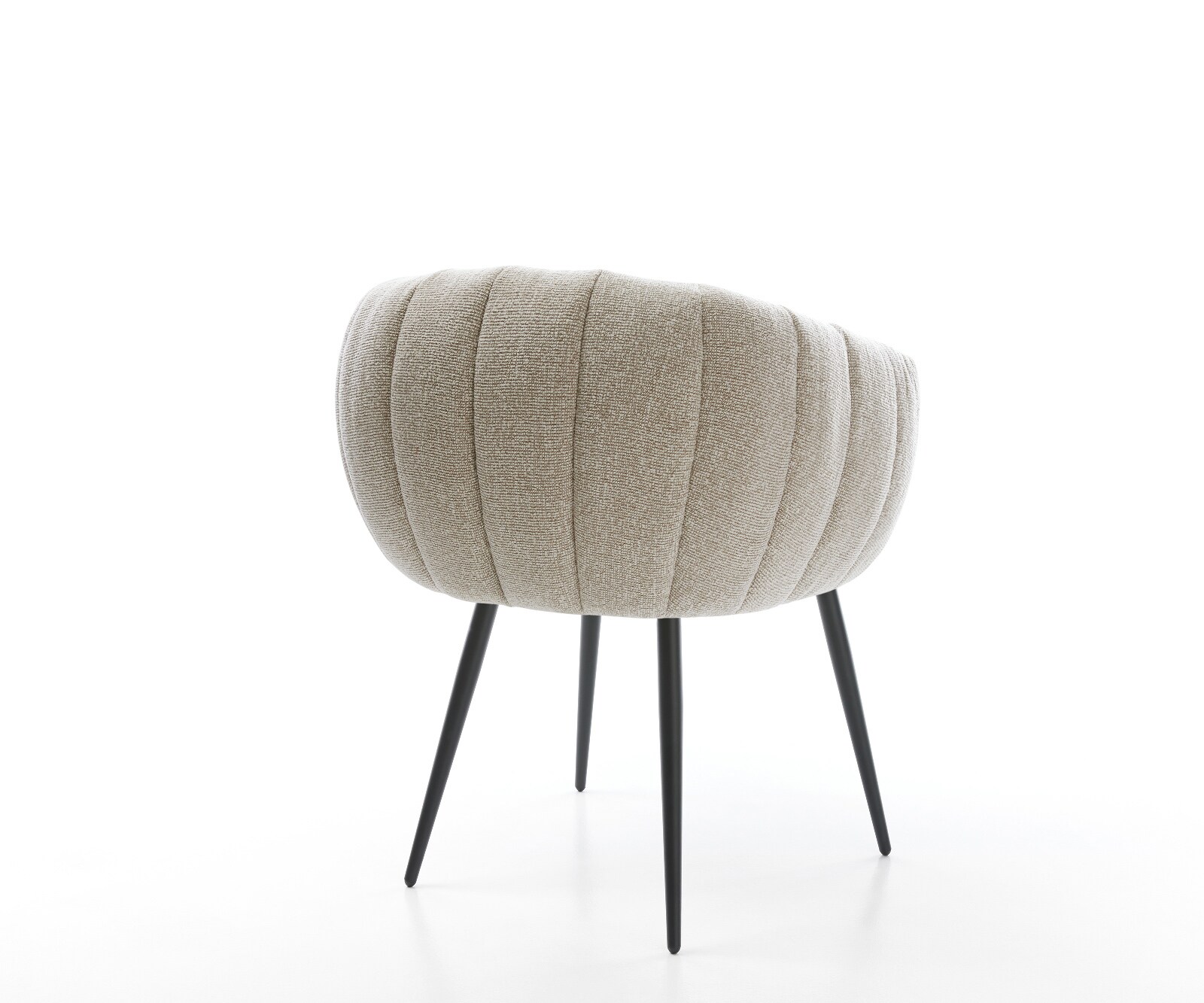 Chaise-de-salle-à-manger Jada-Flex tissu tissé doux beige 4 pieds coniques noir ressorts ensachés 5