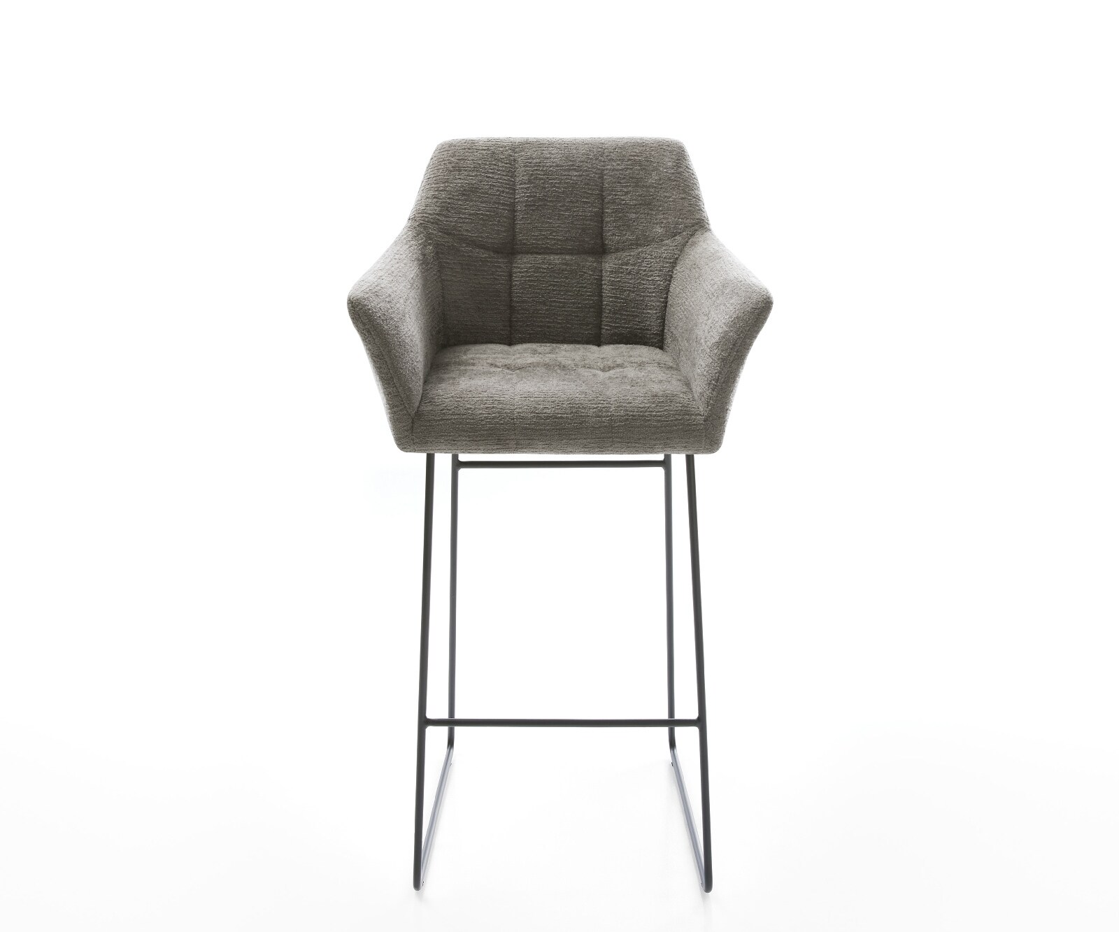 Barstuhl Yulo-Flex Bouclé Soft Schlamm Kufengestell Metall Schwarz 1