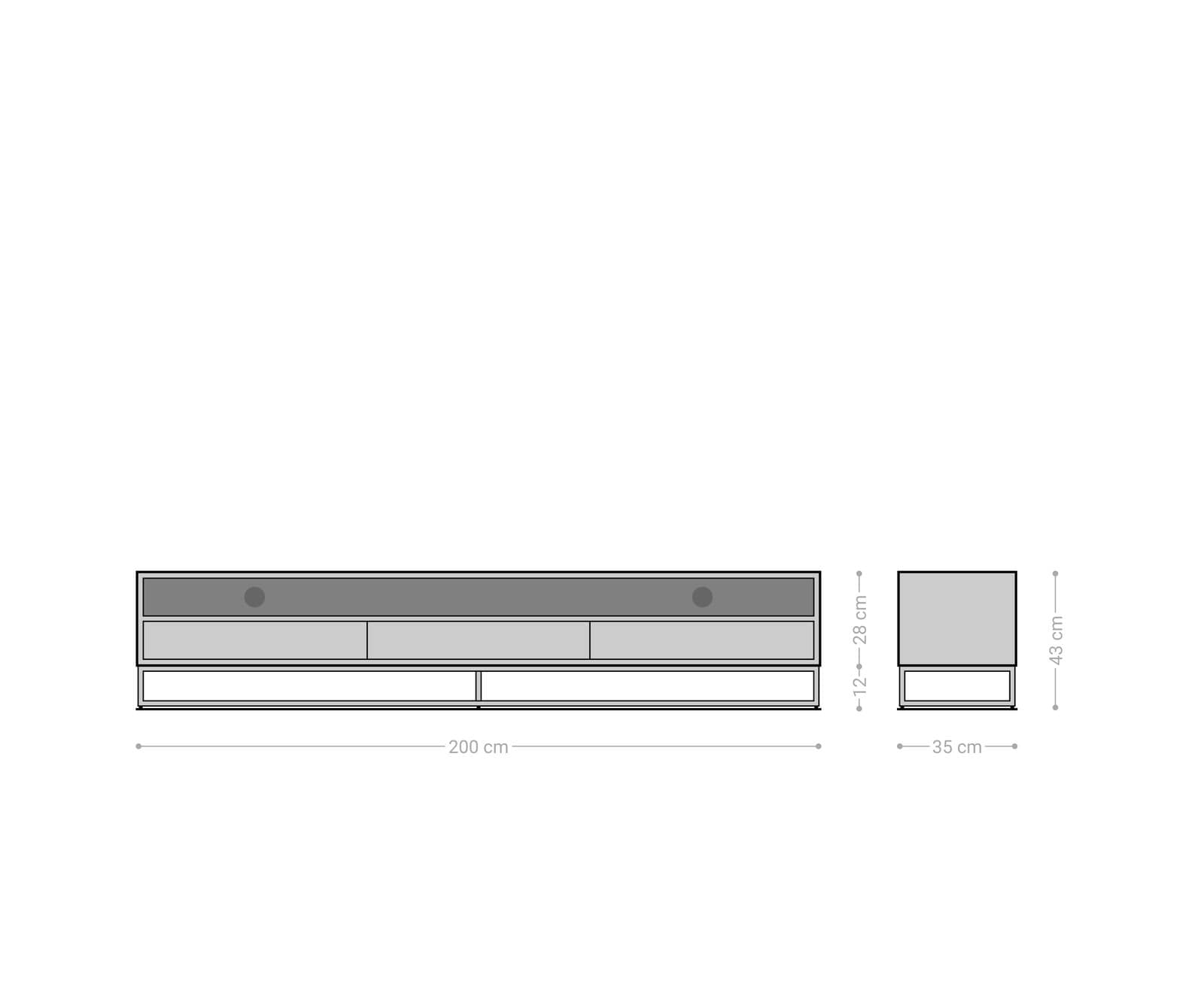 Lowboard Famke 200 cm Mango Teak 2 Fächer 3 Schubladen 8