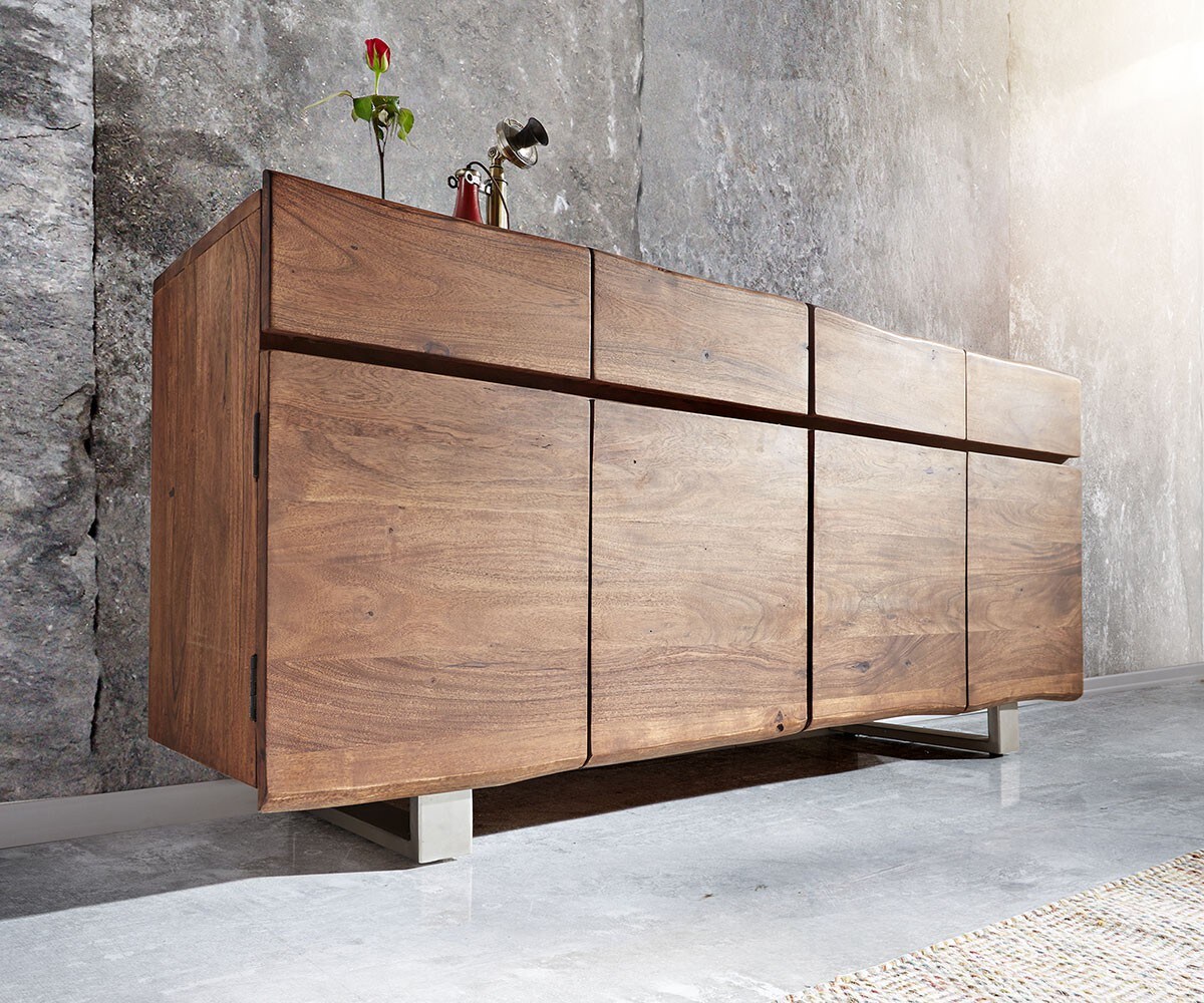 Buffet Live-Edge 172 cm acacia nature 4 portes 4 tiroirs buffet 2