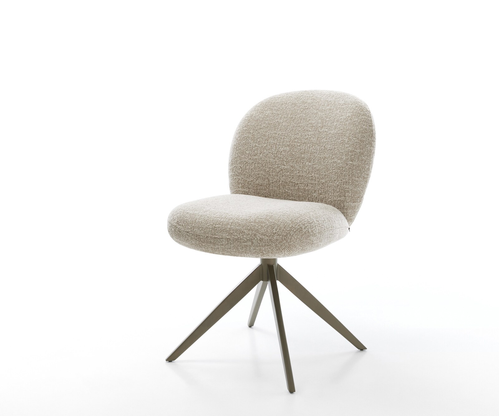 Drehstuhl Nube-Flex Webstoff Soft Beige Kreuzgestell breit Effektfinish Titan 360° drehbar Wippfunktion Taschenfederkern