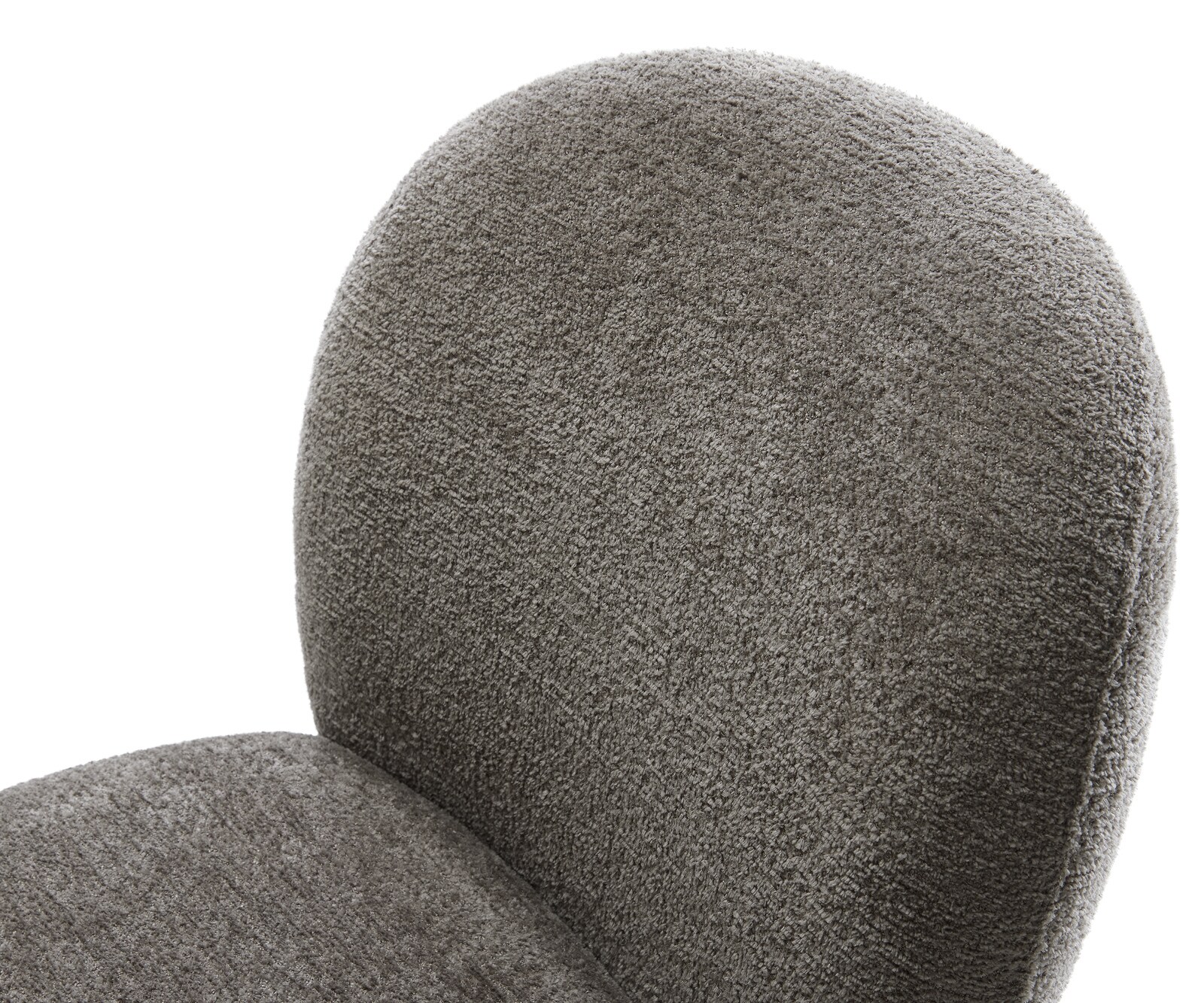 Chaise-de-salle-à-manger Nube-Flex bouclé doux couleur boue 4 pieds coniques acier inoxydable resorts ensachés 4