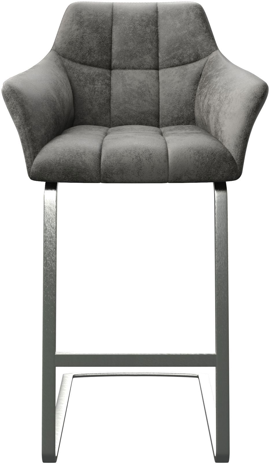 Barstuhl Yulo-Flex Vintage Grau Freischwinger flach Edelstahl 3 Barstuhl Yulo-Flex Vintage Grau Freischwinger flach Edelstahl 3