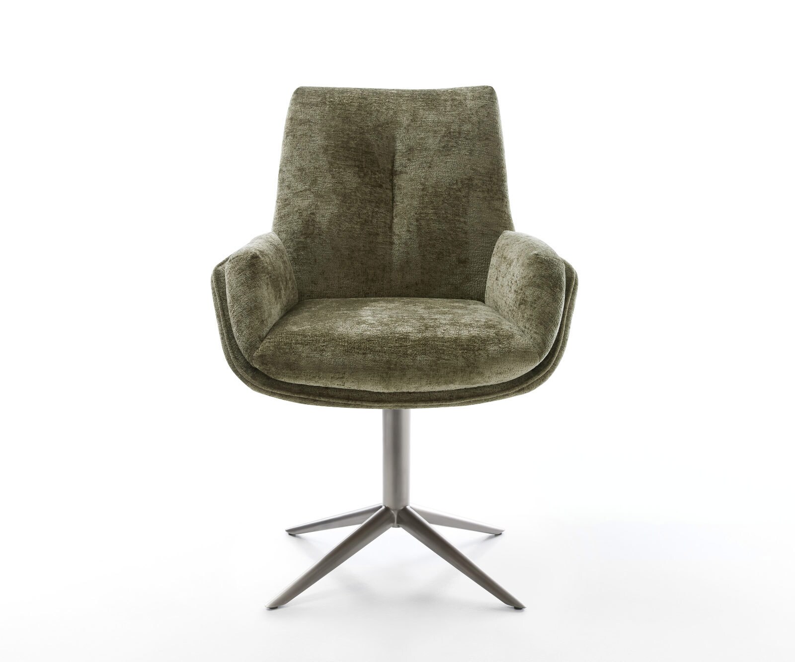 Drehstuhl Clea-Flex Chenille Olive Fußkreuz Graphit 360° drehbar Wippfunktion 1