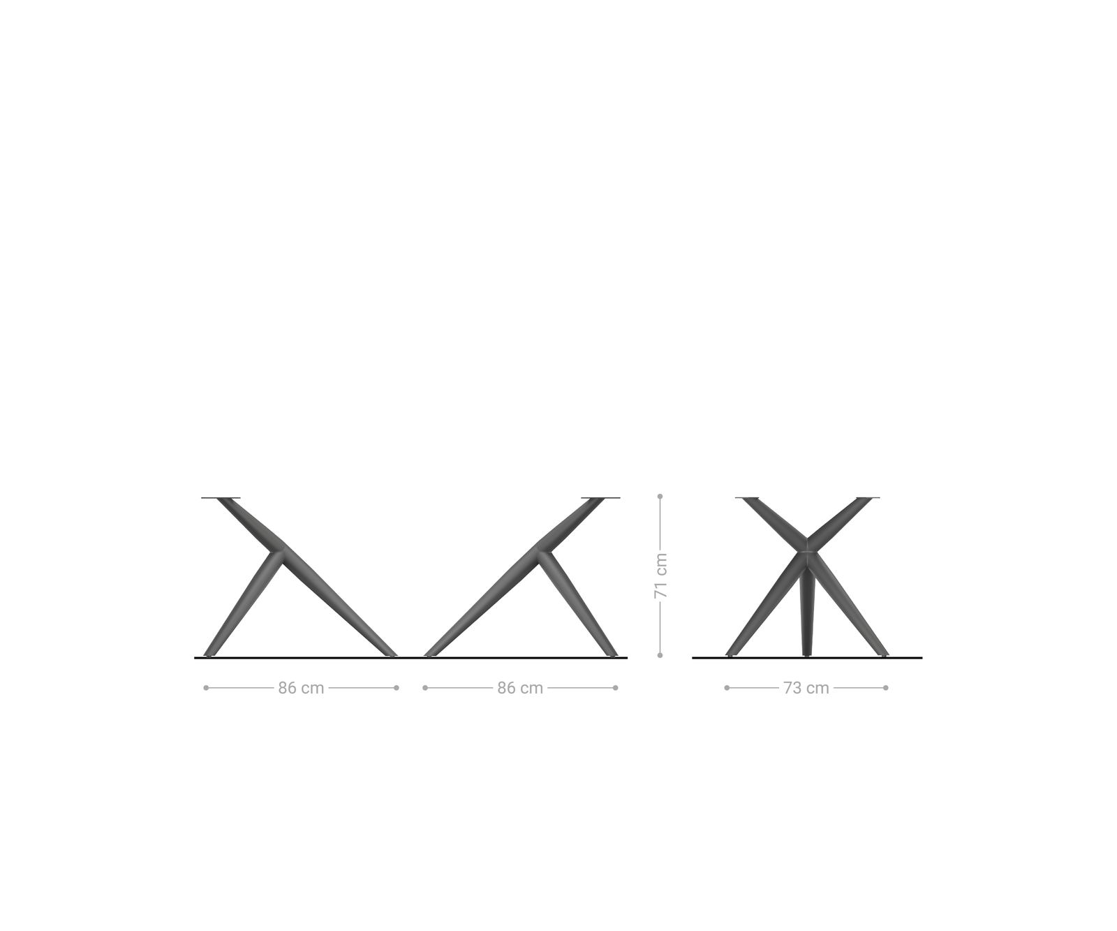 Tischgestell Estelar rund Metall Weiß (2er-Set) 1 Tischgestell Estelar rund Metall Weiß (2er-Set) 1