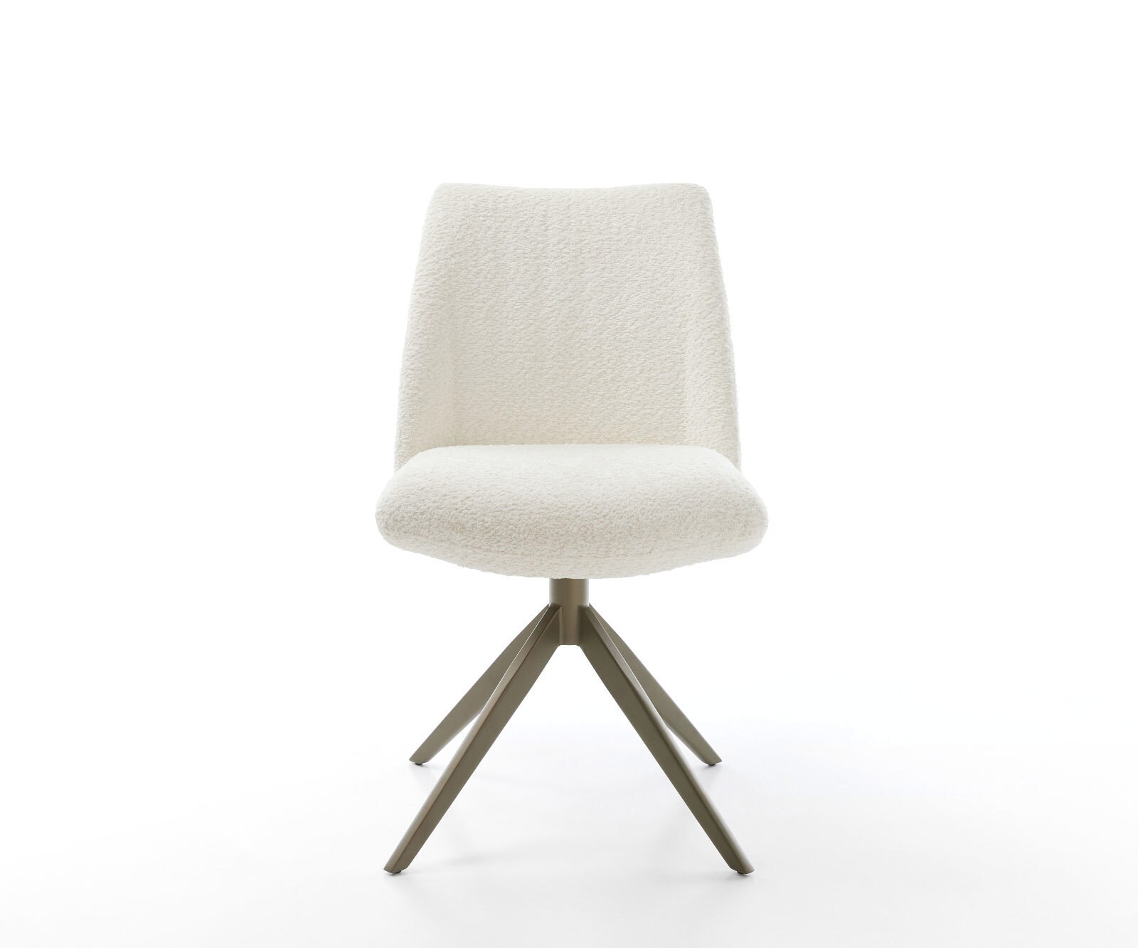 Chaise-pivotante Elso-Flex bouclé blanc pied croisé large aspect titane pivotement sur 360° fonction bascule ressorts ensachés 1