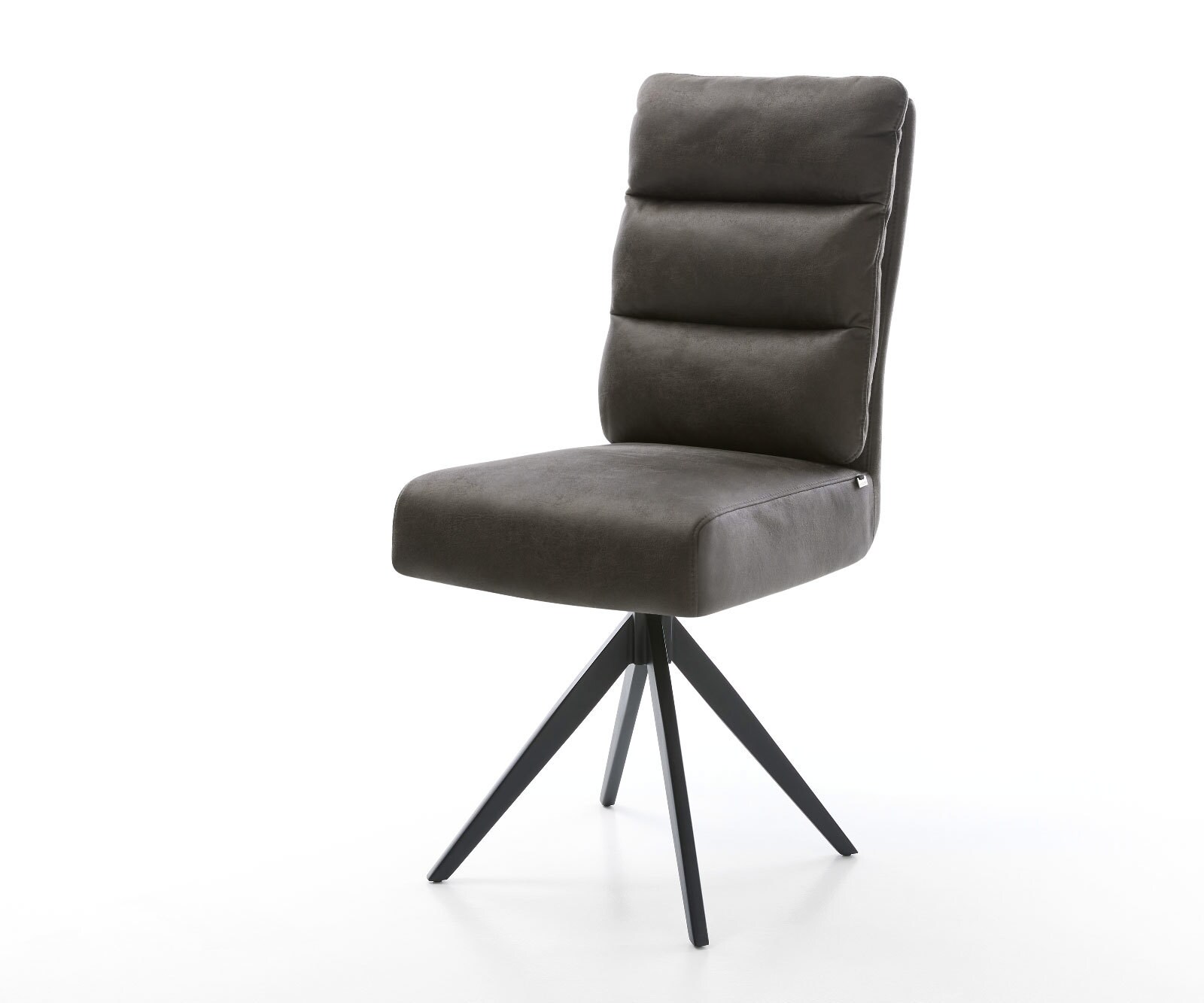 Drehstuhl Pela-Flex Anthrazit Vintage Kreuzgestell kantig Schwarz 180° drehbar Taschenfederkern