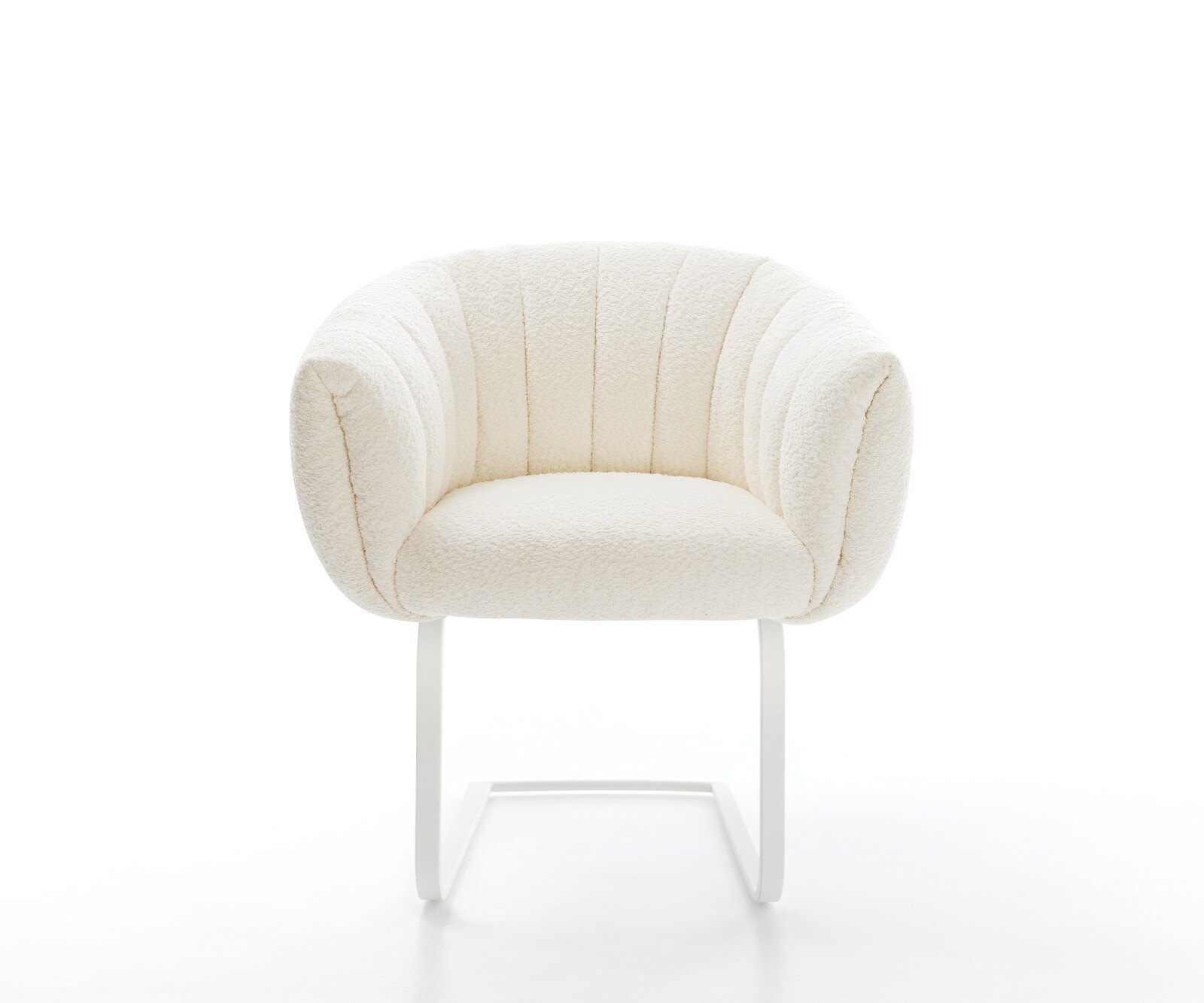 Cantilever Jada-Flex bouclé blanc pied cantilever plat blanc ressorts ensachés 2