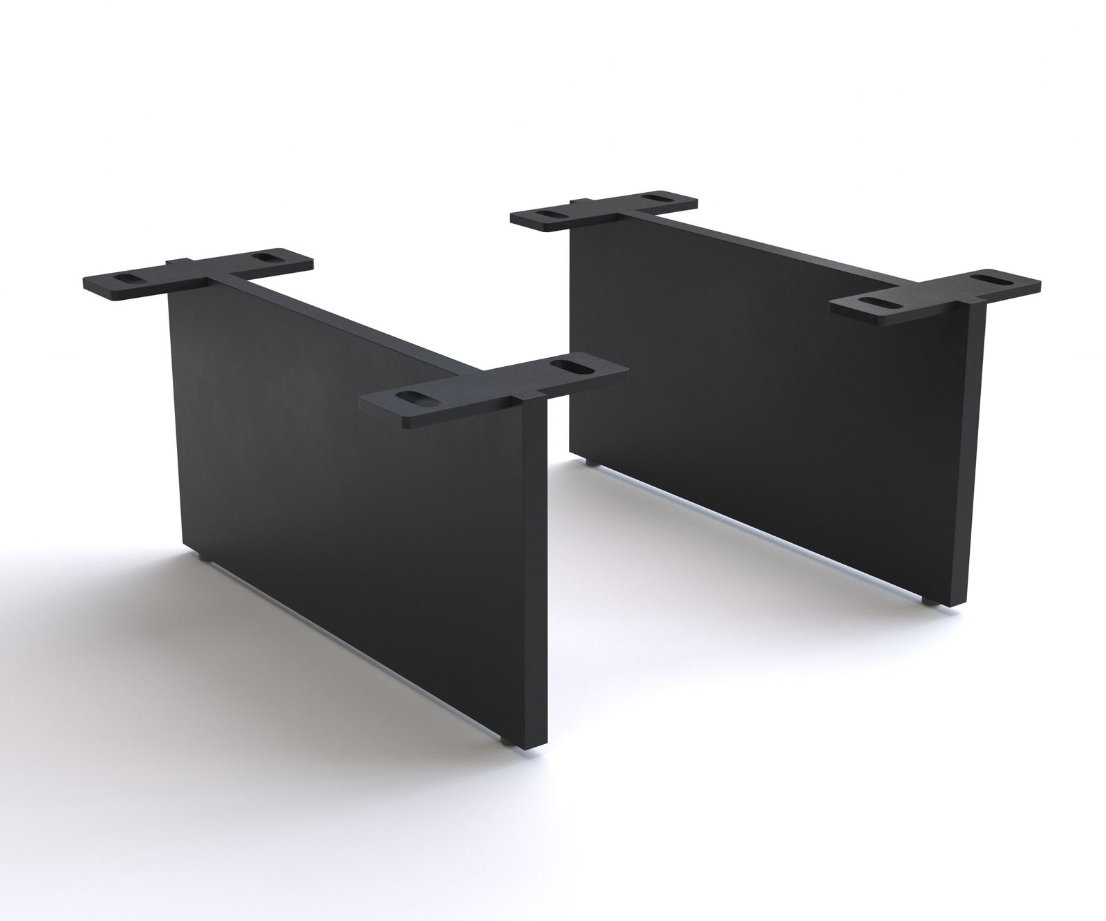 Pied-aspect-flottant métal noir 15 cm pour meubles à caisson de profondeur 35 cm (set de 2)