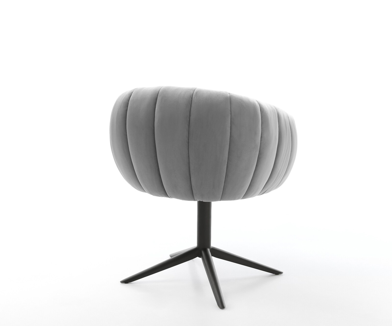 Drehstuhl Jada-Flex Samt Grau Fußkreuz Schwarz 360° drehbar Wippfunktion Taschenfederkern 4