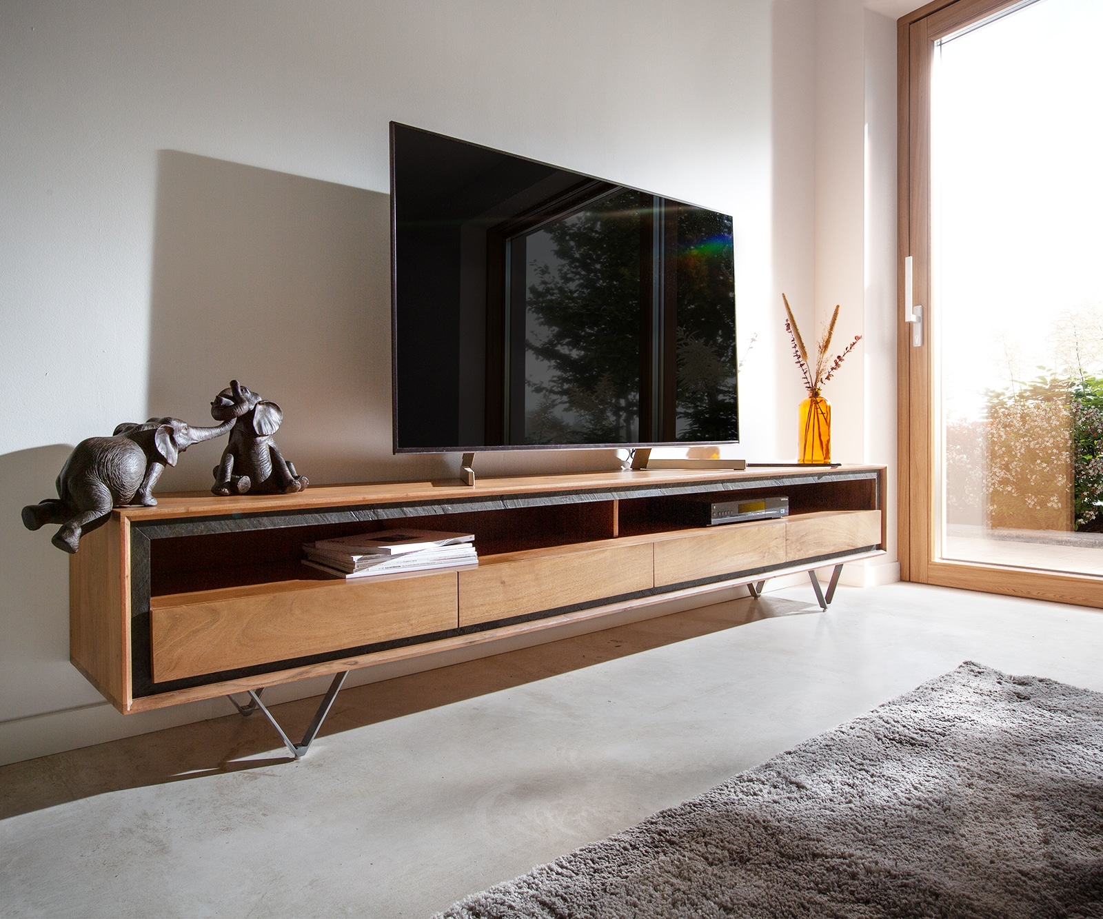 Lowboard Stonegrace Massivholz Steinfurnier  3 Lowboard Stonegrace Massivholz Steinfurnier  3