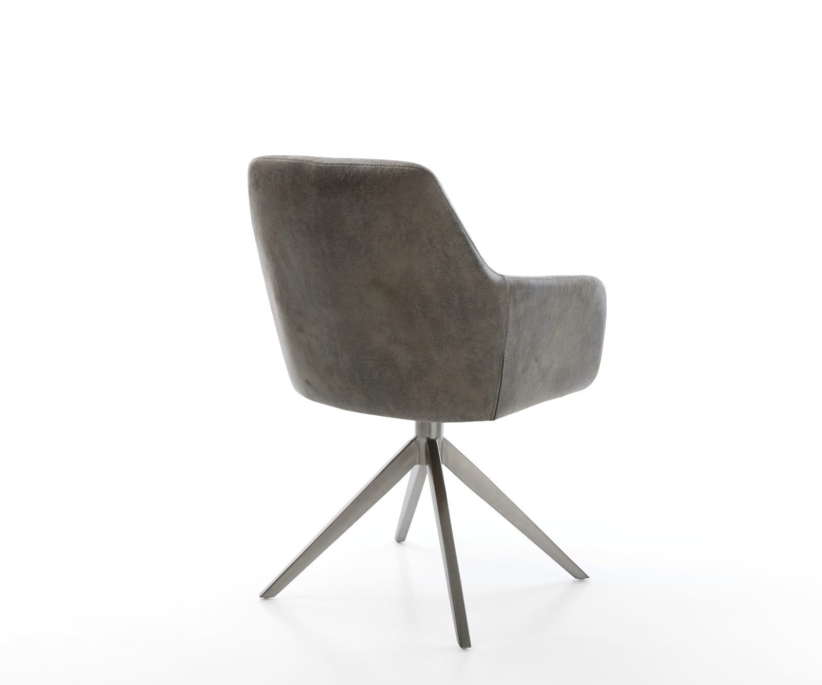 Chaise-pivotante Pejo-Flex microvelours gris antique pied croisé large grafiete pivotement sur 360° fonction bascule ressorts ensachés 5
