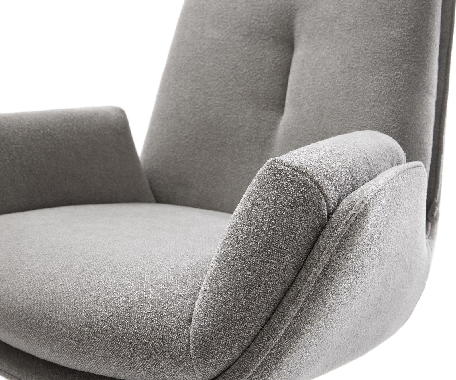 Chaise-de-salle-à-manger Clea-Flex tissu structuré doux gris 4 pieds coniques noir 3