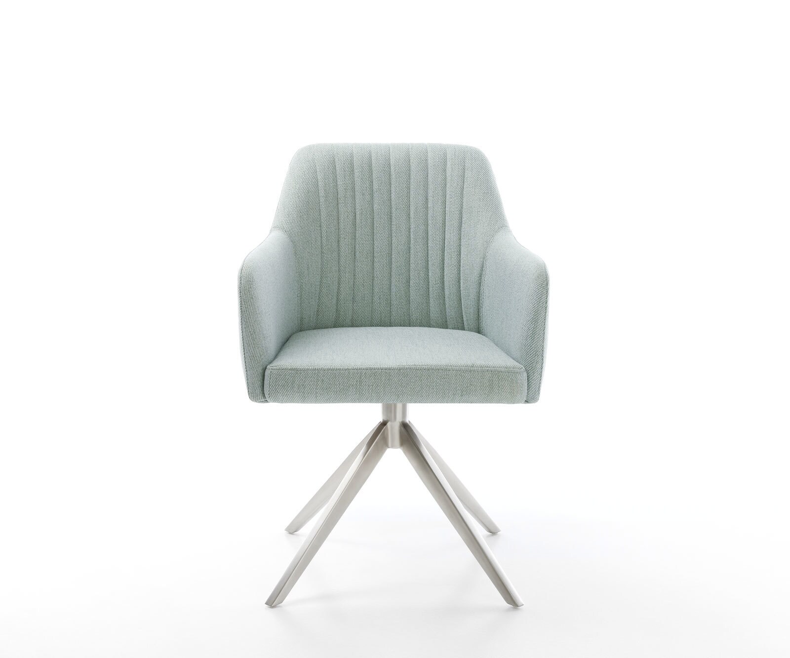 Drehstuhl Greg-Flex Stripes Mint Kreuzgestell breit Edelstahl 360° drehbar 2