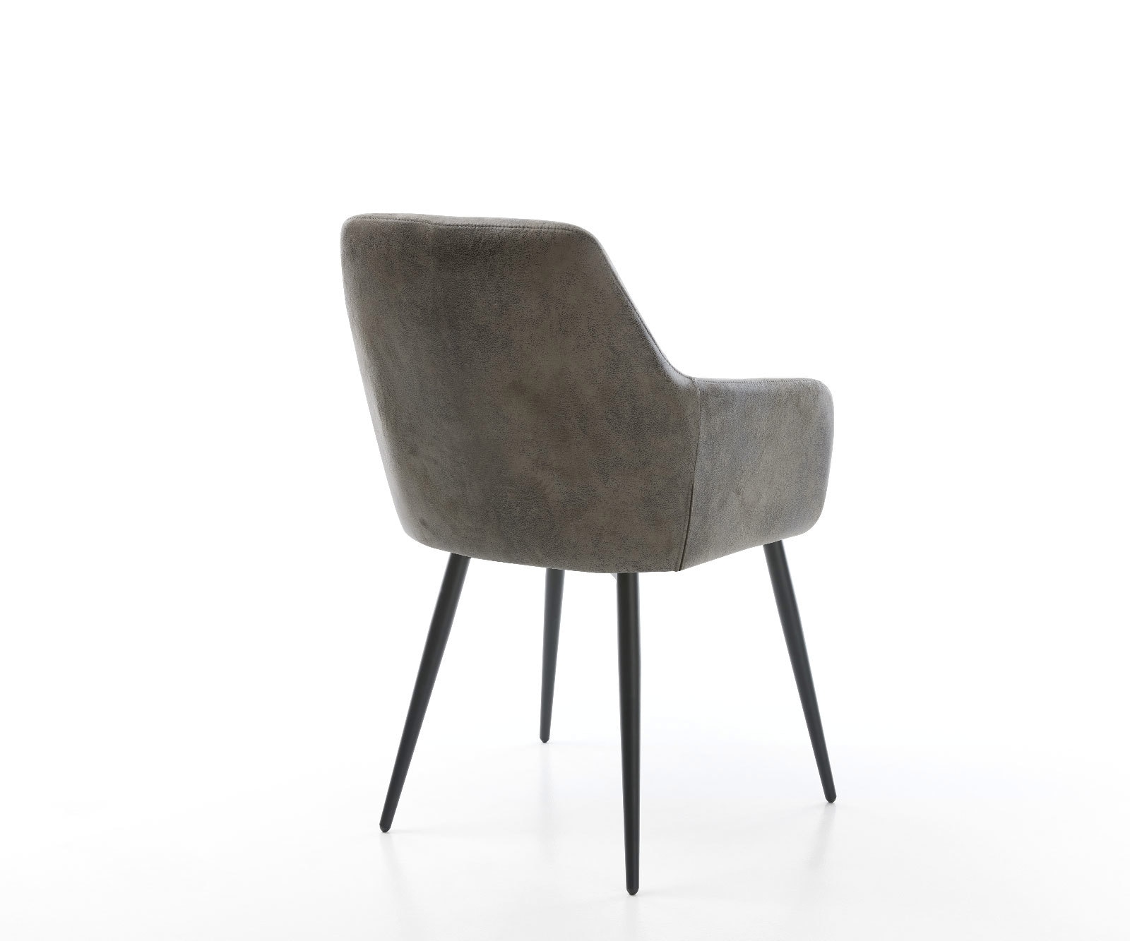 Chaise-de-salle-à-manger Pejo-Flex microvelours gris antique 4 pieds coniques noir ressorts ensachés 5