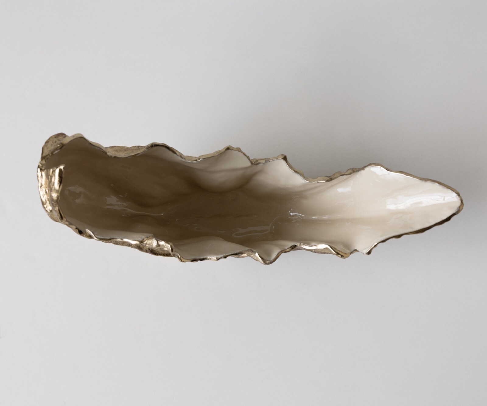 Schale Maris B52 x T15 x H28 cm Aluminium Champagner Ivory Handgemacht 4