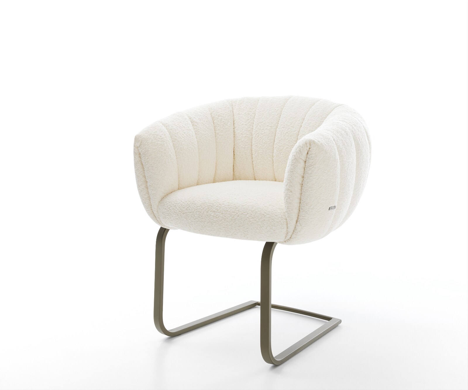 Freischwinger Jada-Flex Bouclé Weiß Freischwinger flach Effektfinish Titan Taschenfederkern