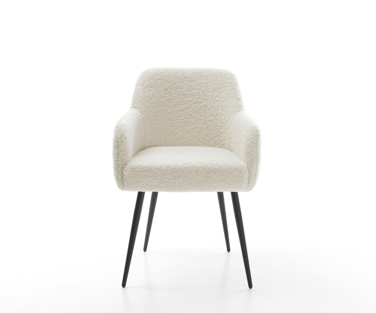 Esszimmerstuhl Greg-Flex Teddy Beige 4-Fuß konisch Schwarz Taschenfederkern 1