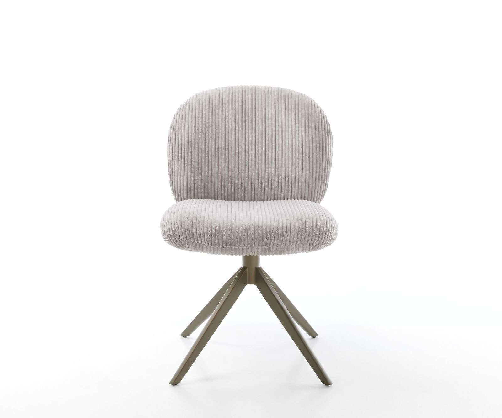Chaise-pivotante Nube-Flex côtelé gris argenté pied croisé large aspect titane pivotement sur 360° ressorts ensachés 2
