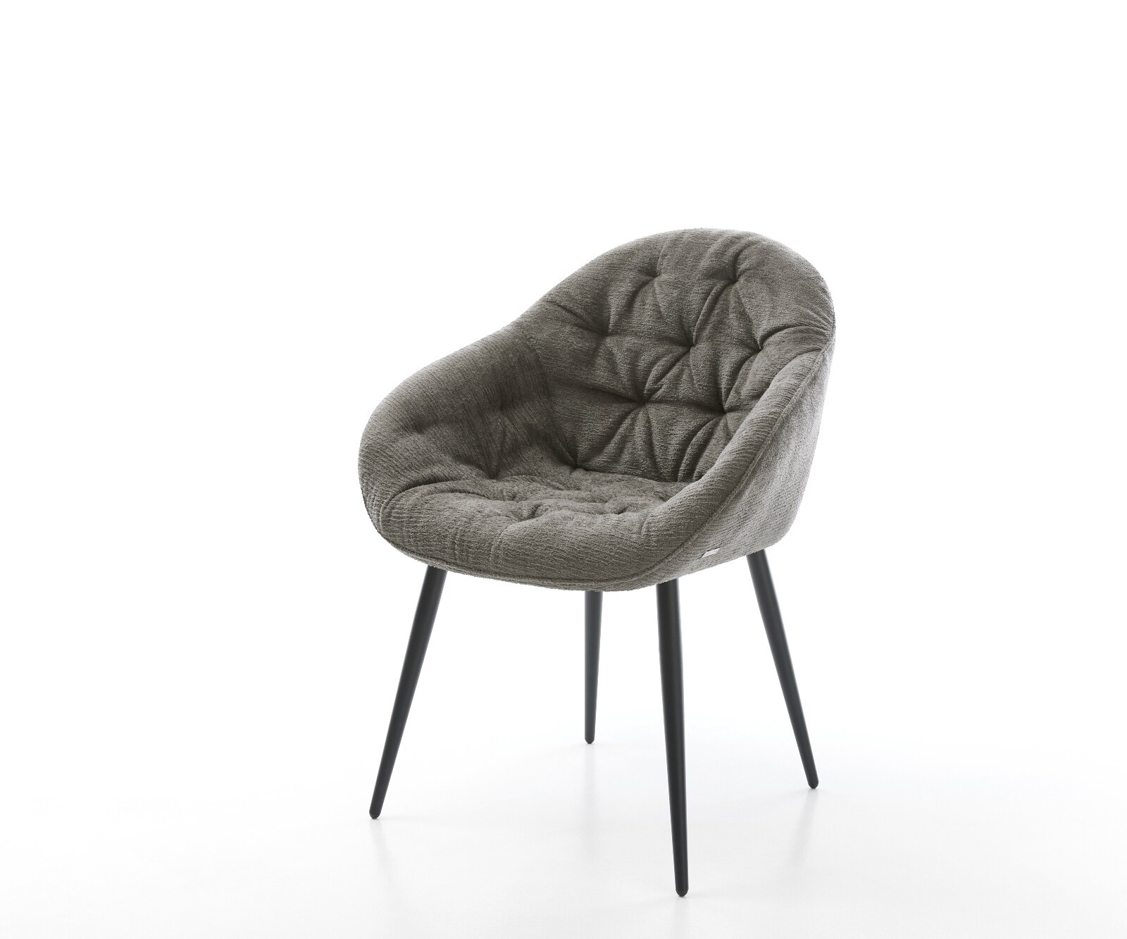 Esszimmerstuhl Gaio-Flex Bouclé Soft Schlamm 4-Fuß konisch Schwarz 1