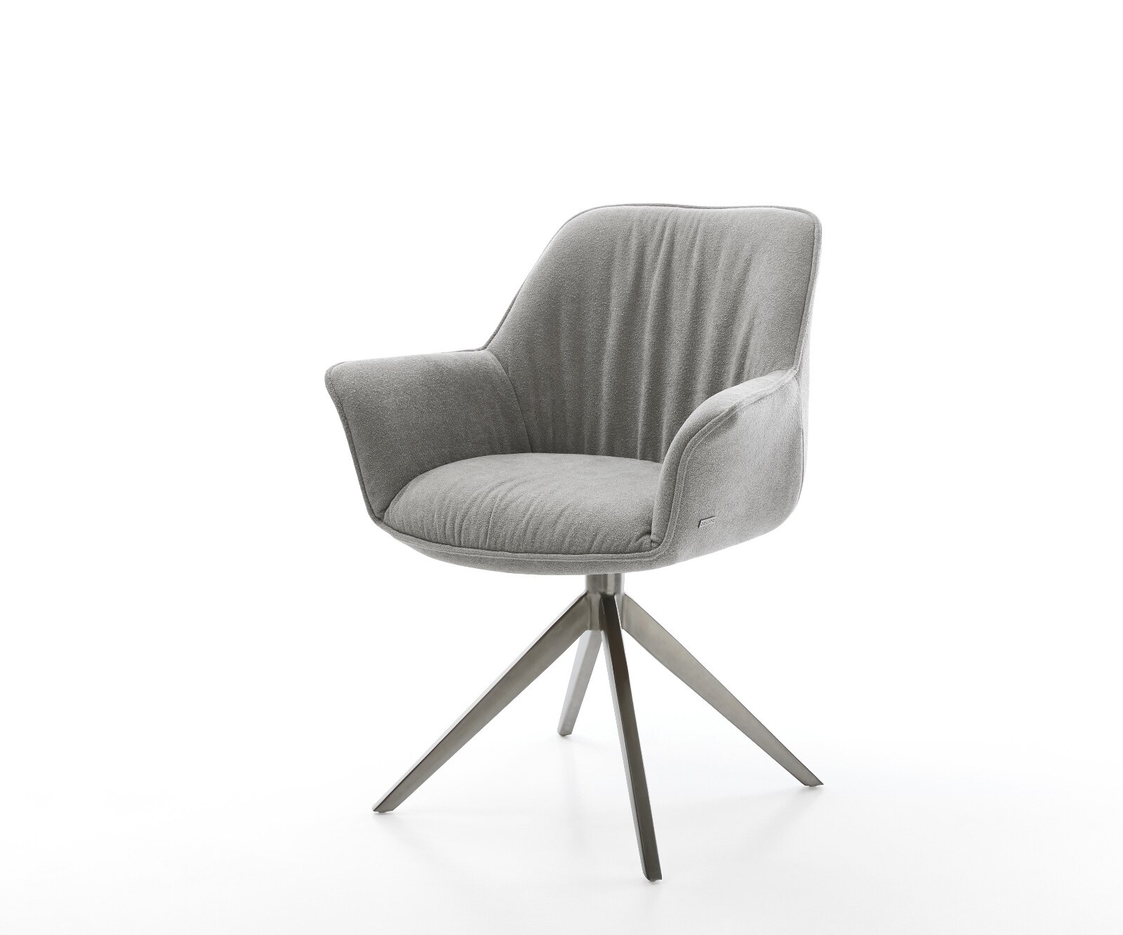 Drehstuhl Keila-Flex mit Armlehnen Strukturstoff Soft Grau Kreuzgestell breit Graphit 360° drehbar Wippfunktion 1