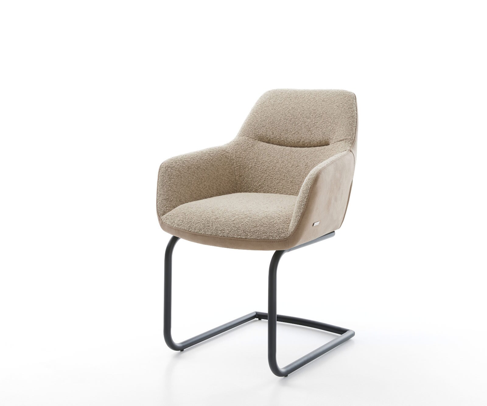Cantilever Pejo-Flex tissu mixte couleur boue pied cantilever rond noir ressorts ensachés 1