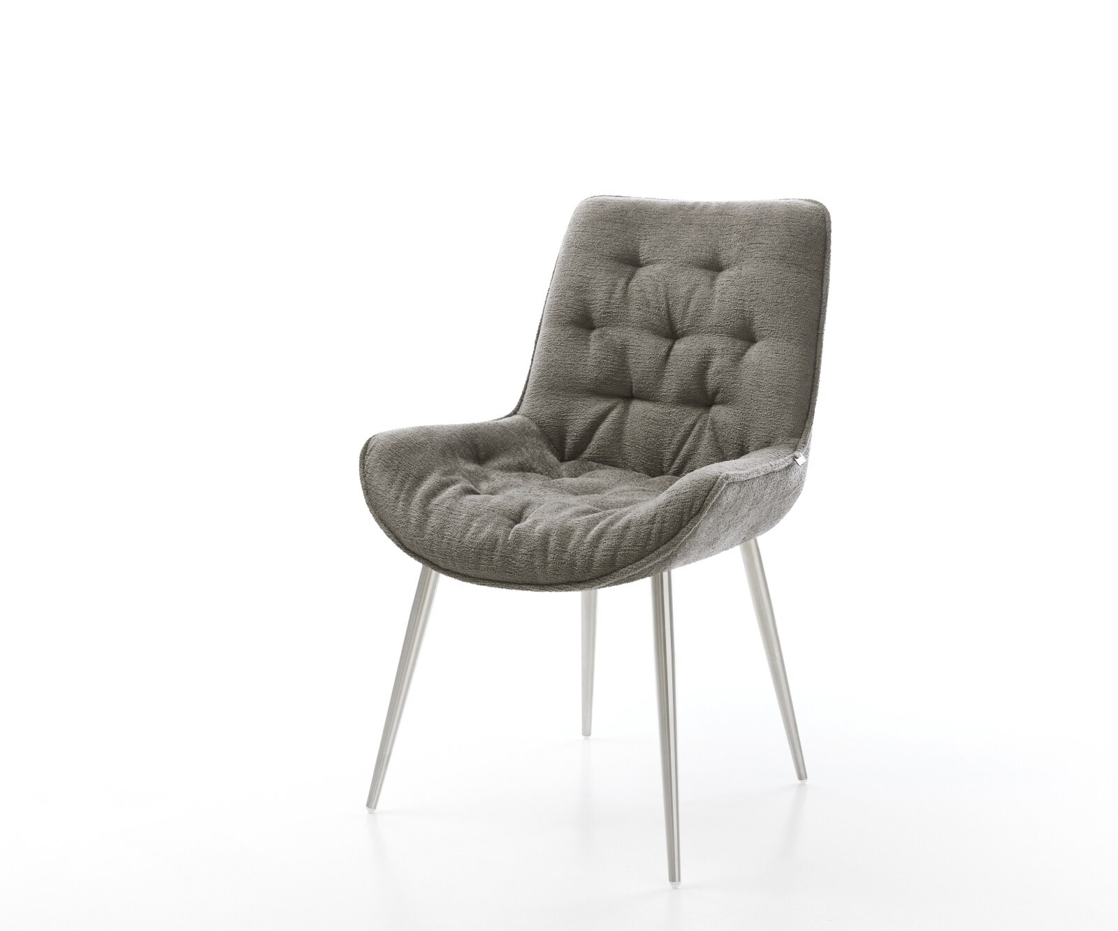 Esszimmerstuhl Taimi-Flex Bouclé Soft Schlamm 4-Fuß konisch Edelstahl 1
