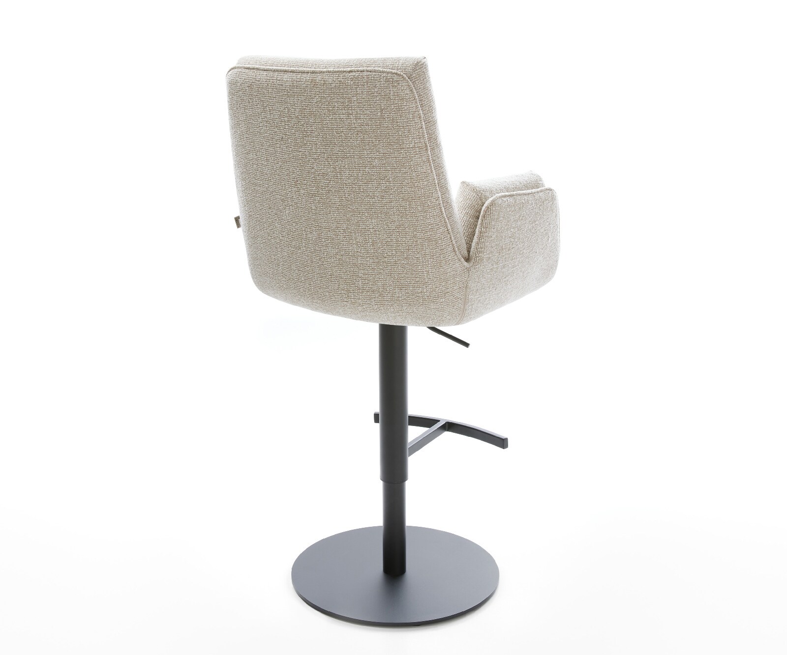 Barstuhl Clea-Flex Webstoff Soft Beige Drehfuß höhenverstellbar Metall Schwarz 4