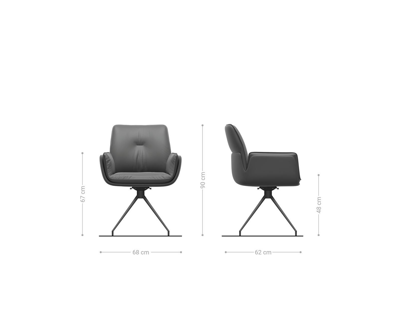 Esszimmerstuhl Nela-Flex Webstoff Soft Beige Kreuzgestell konisch Schwarz 5