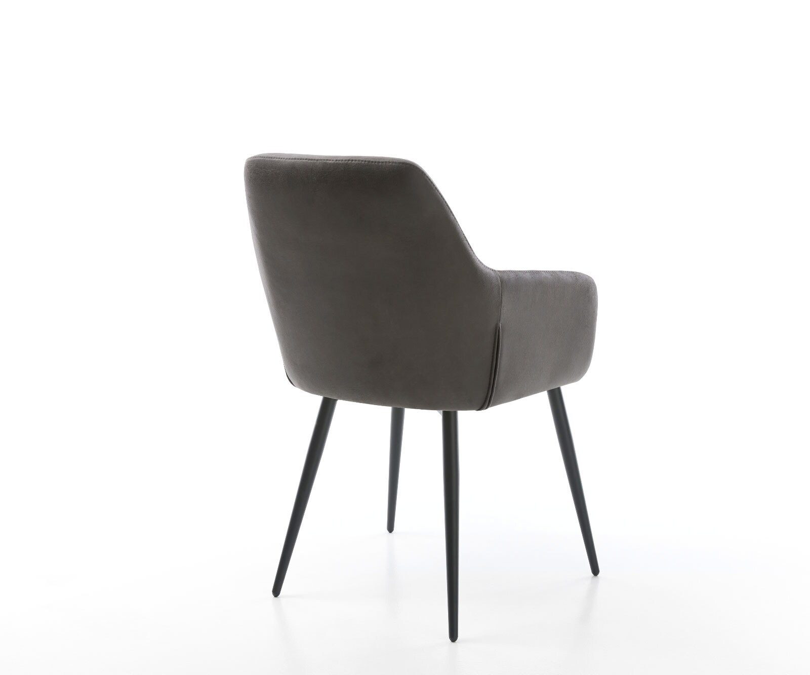 Chaise-de-salle-à-manger Pejo-Flex microvelours anthracite vintage 4 pieds coniques noir ressorts ensachés 5