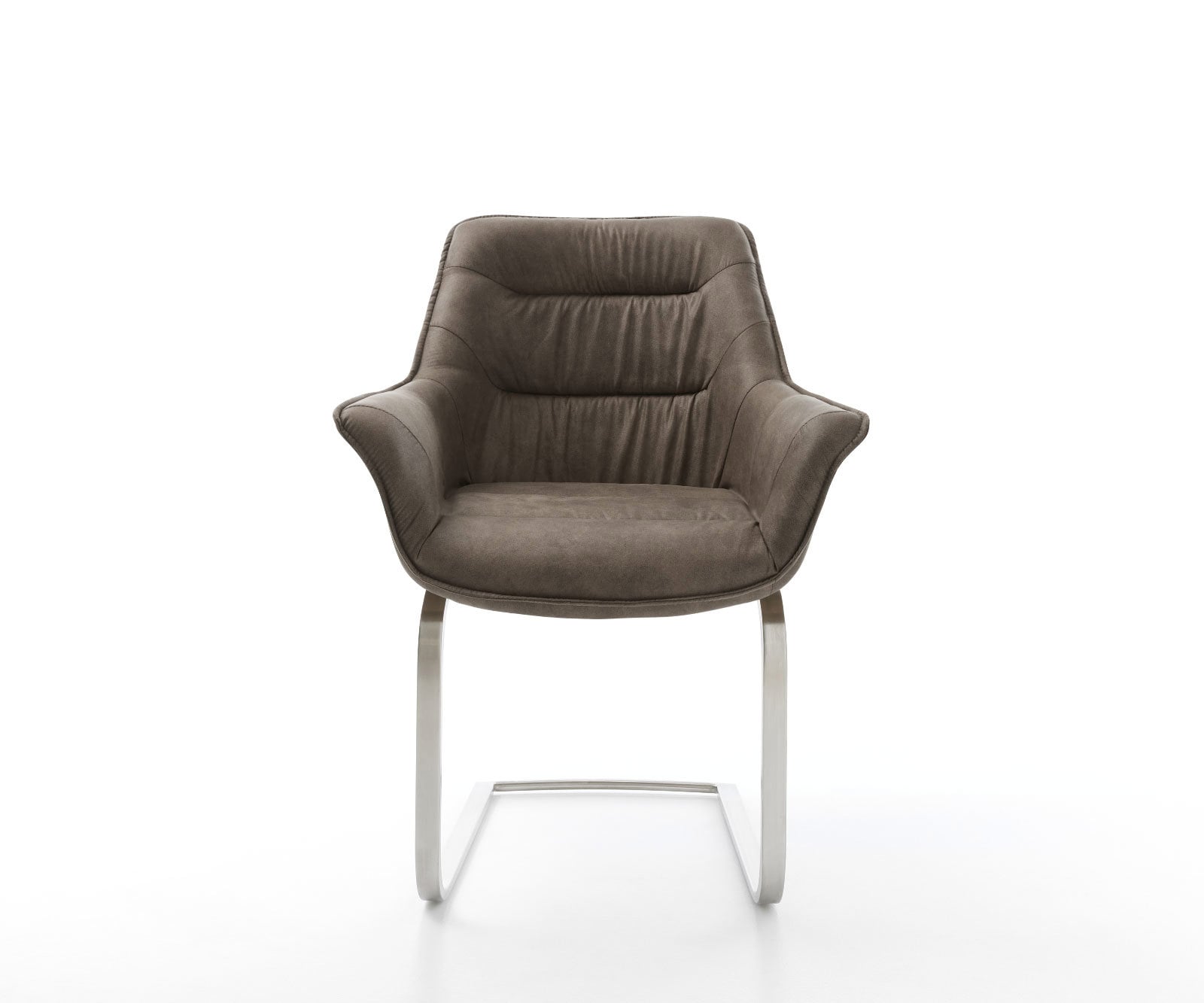 Freischwinger Kaira-Flex Mikrofaser Taupe Vintage Freischwinger flach Edelstahl 1 Freischwinger Kaira-Flex Mikrofaser Taupe Vintage Freischwinger flach Edelstahl 1