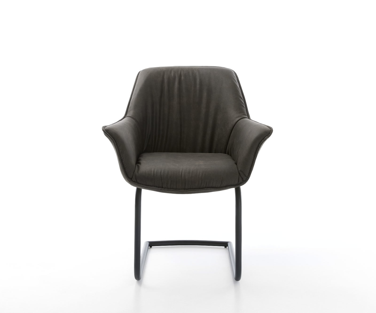 Freischwinger Keila-Flex mit Armlehnen Mikrofaser Anthrazit Vintage Freischwinger rund Schwarz 2 Freischwinger Keila-Flex mit Armlehnen Mikrofaser Anthrazit Vintage Freischwinger rund Schwarz 2