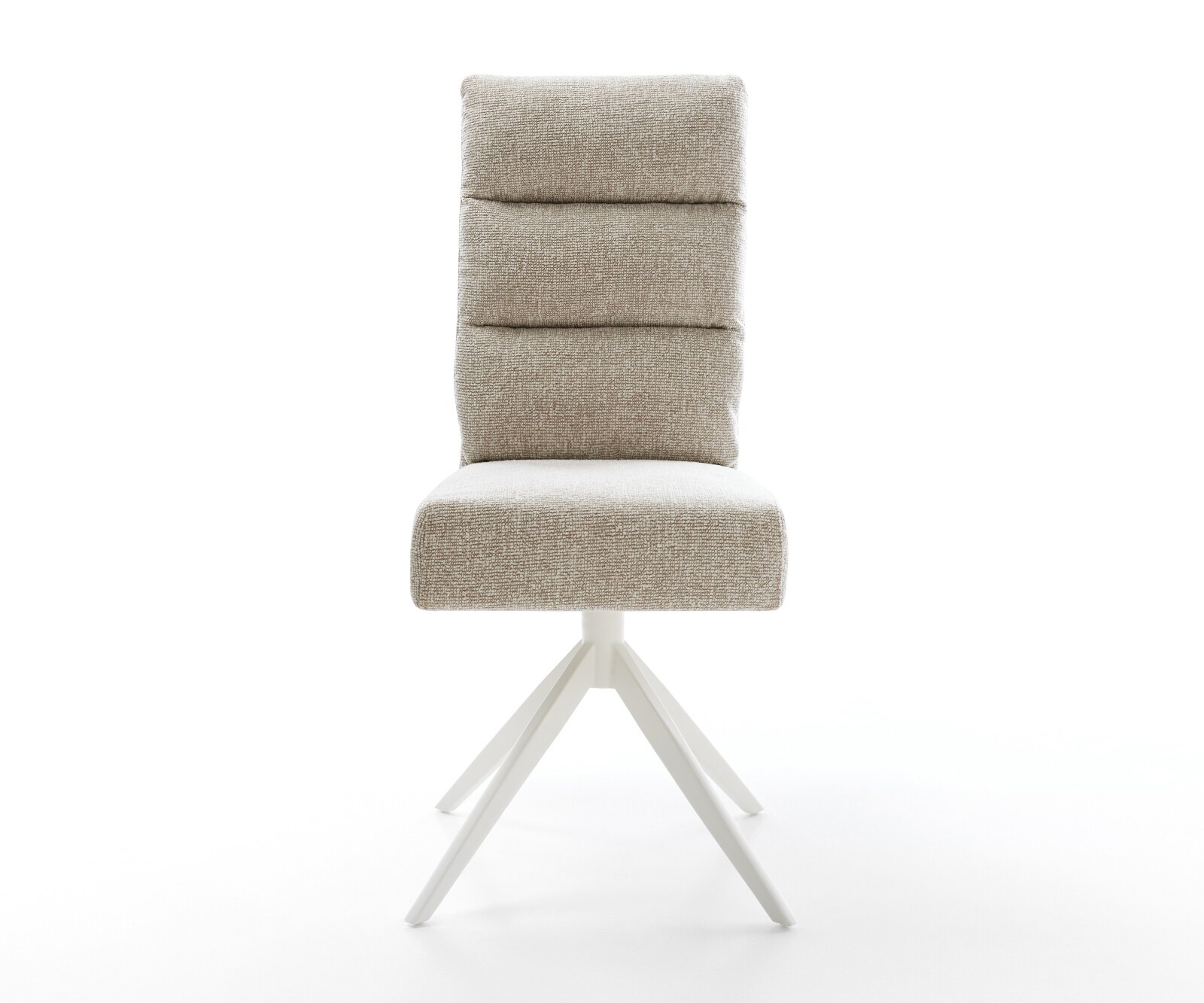 Drehstuhl Pela-Flex Webstoff Soft Beige Kreuzgestell breit Weiß 360° drehbar Wippfunktion Taschenfederkern 1