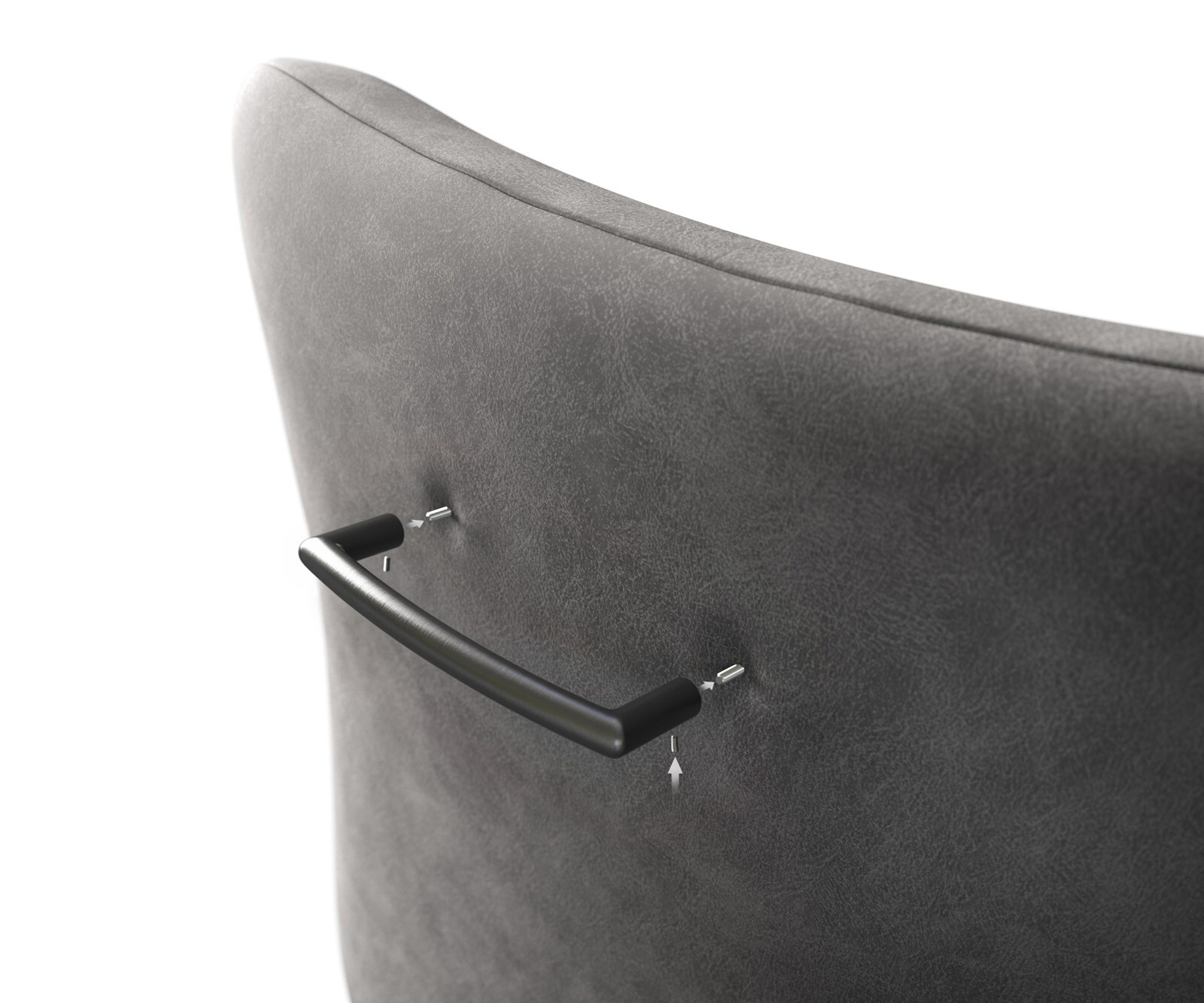 Poignée-de-chaise Flex-Rund acier inoxydable graphite 2