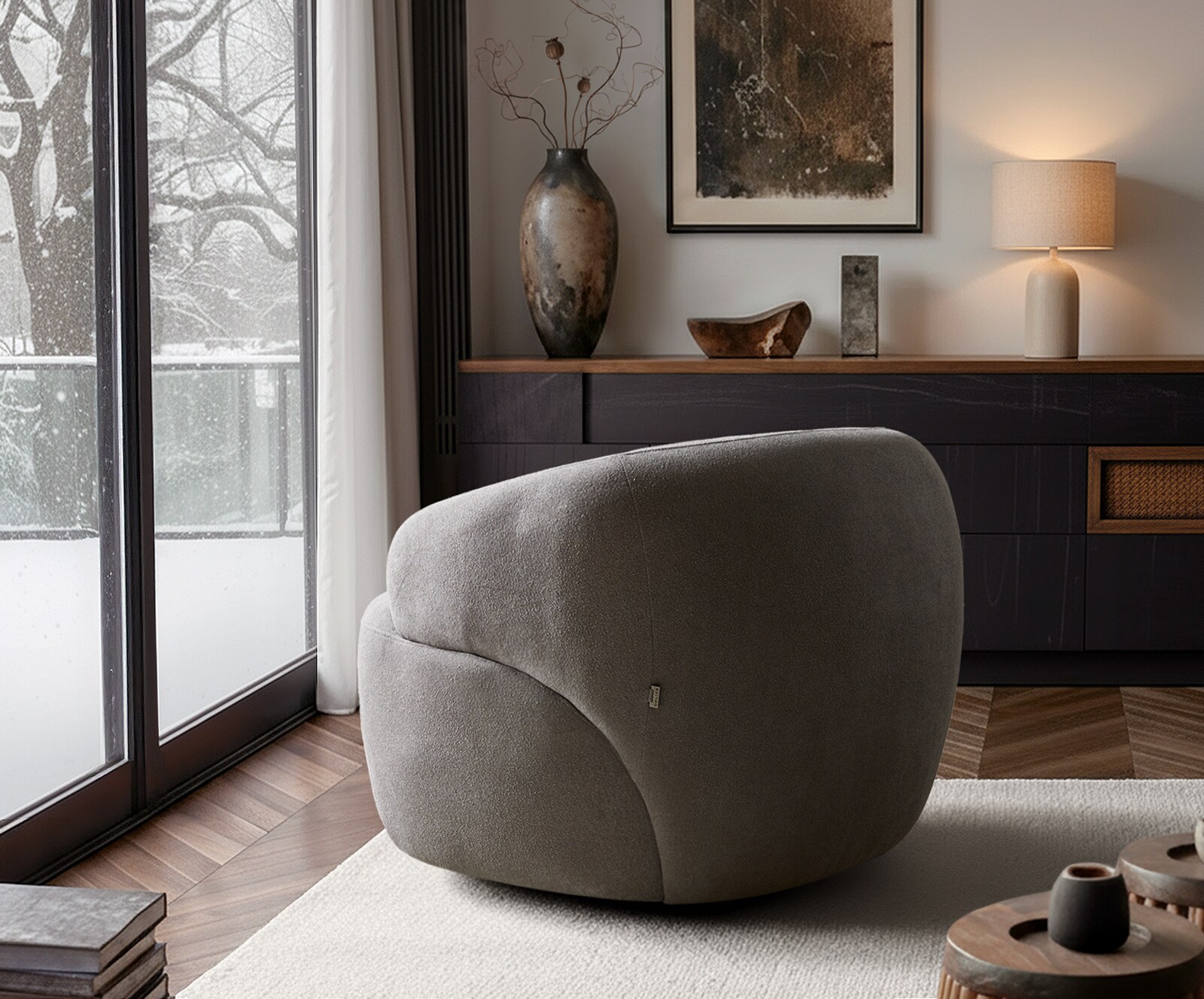 Loungesessel Nova 88x88 cm Strukturstoff Soft Grau 6