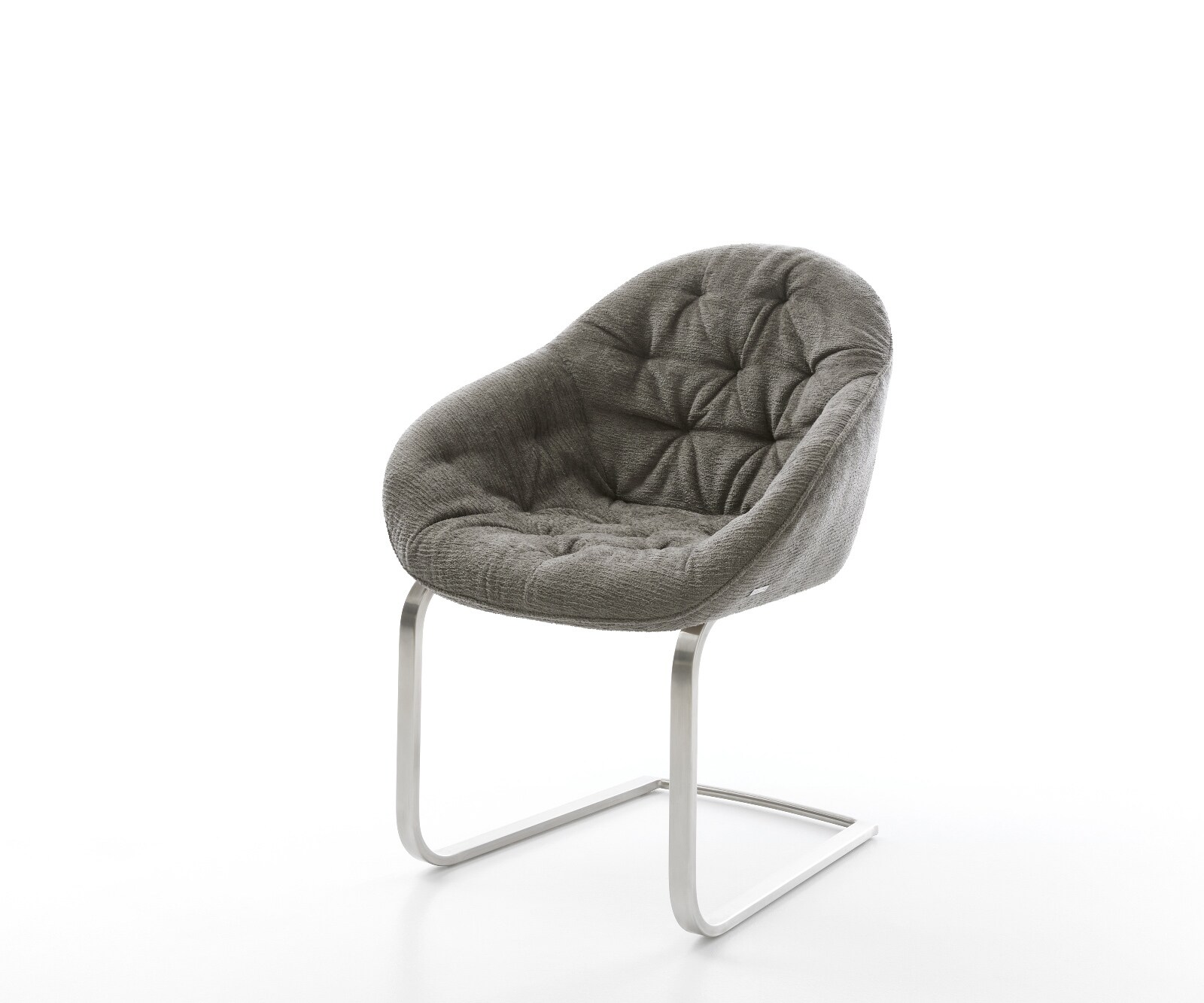 Freischwinger Gaio-Flex Bouclé Soft Schlamm Freischwinger flach Edelstahl 1