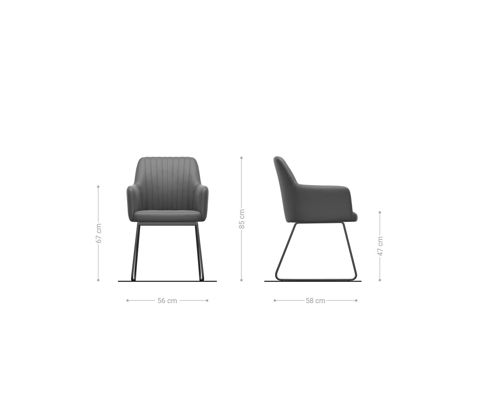 Chaise-de-salle-à-manger Greg-Flex rayures Vert menthe pied trapèze noir ressorts ensachés 6