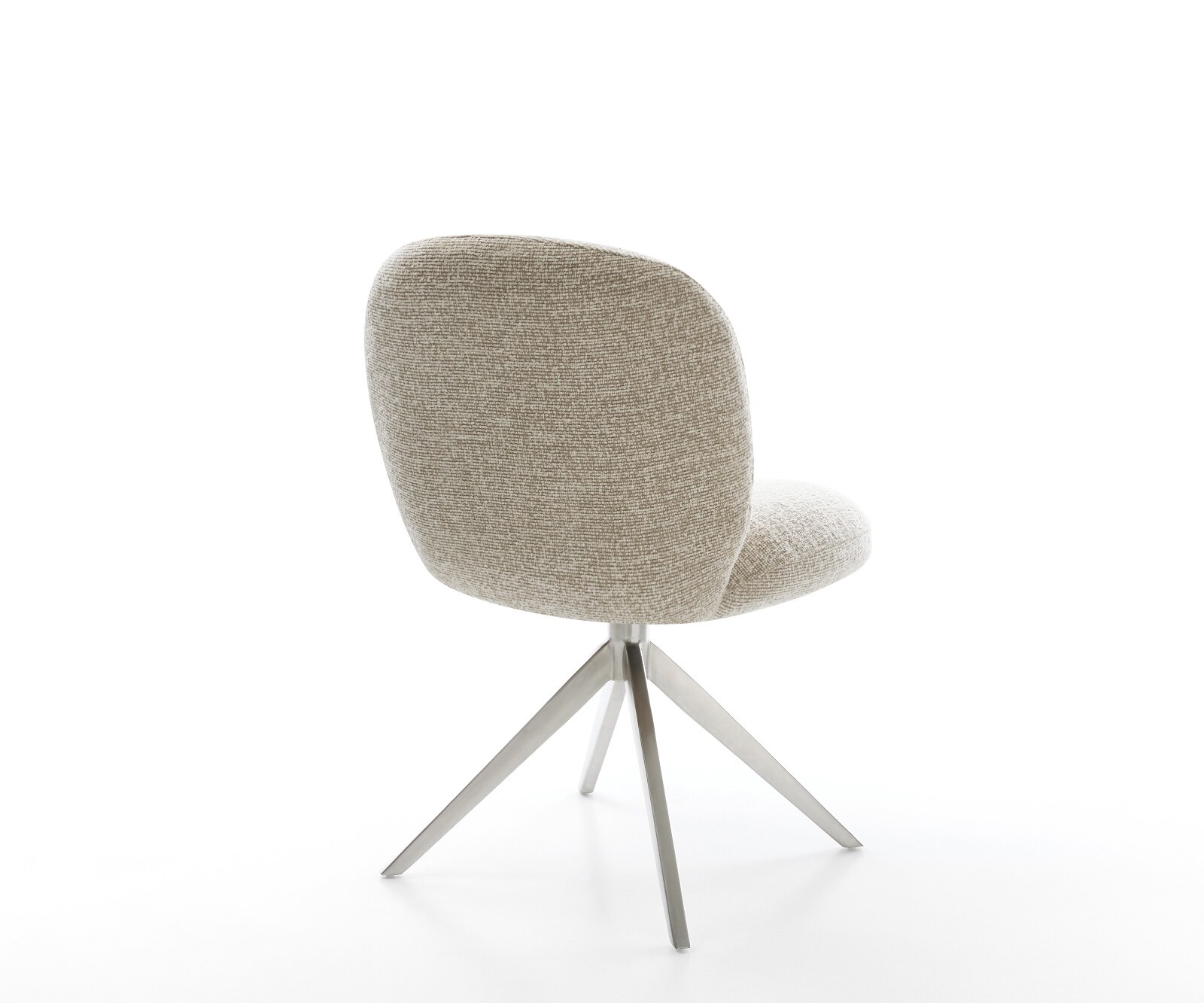 Chaise-pivotante Nube-Flex tissu tissé doux beige pied croisé large acier inoxydable pivotement sur 360° fonction bascule resorts ensachés 5