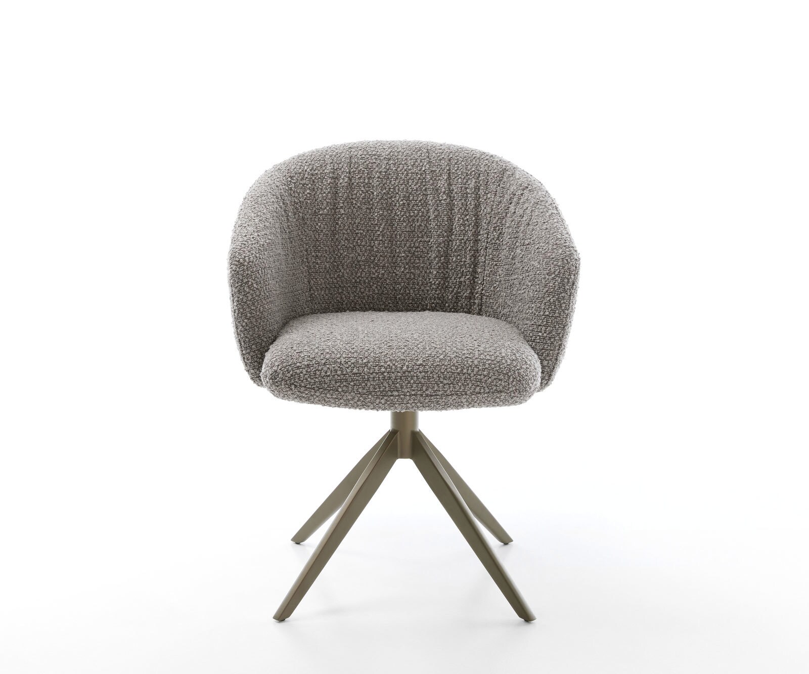 Drehstuhl Caja-Flex mit Armlehnen Bouclé Silbergrau Kreuzgestell breit Effektfinish Titan 360° drehbar Wippfunktion Taschenfederkern 2